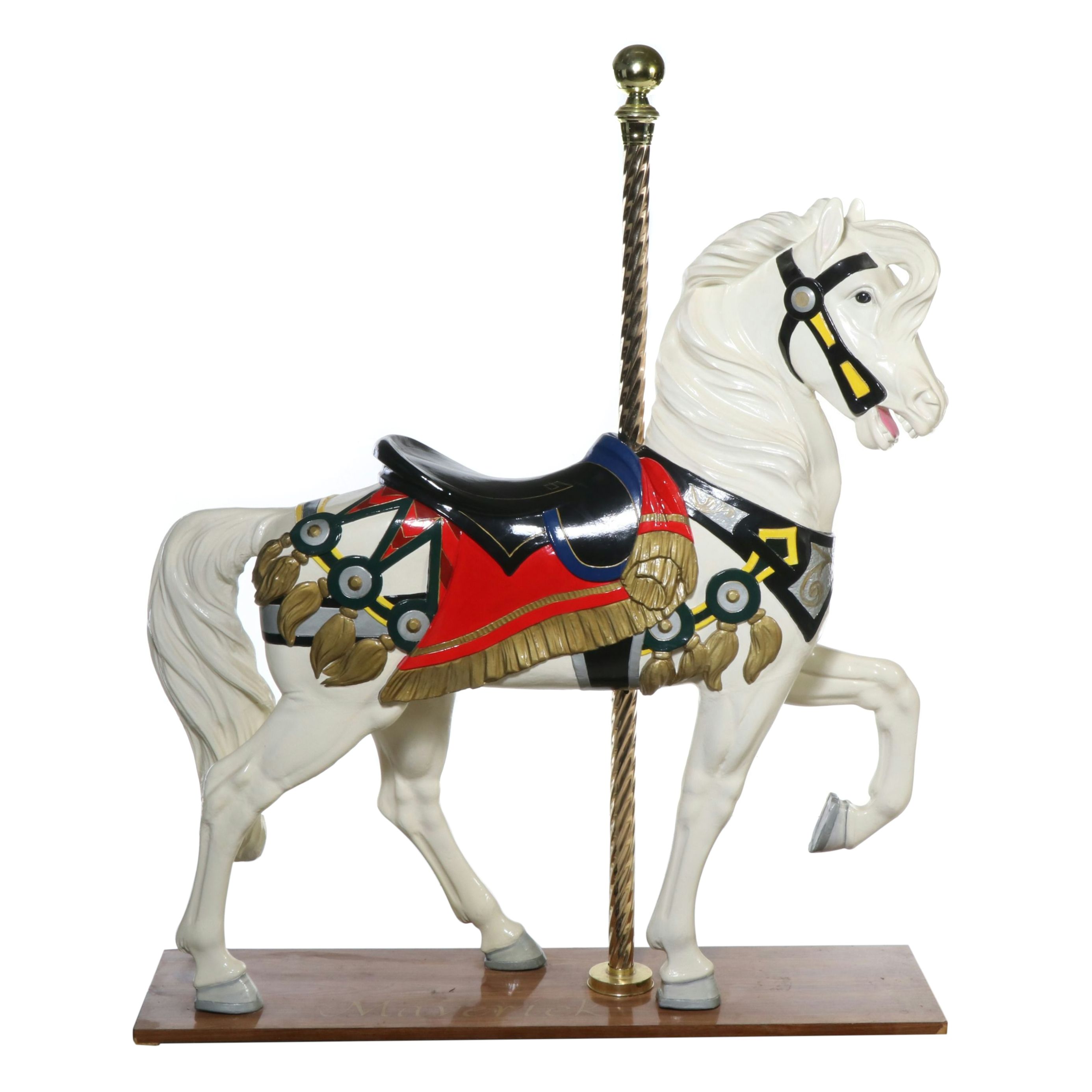 71" Hand-Painted Carousel Horse