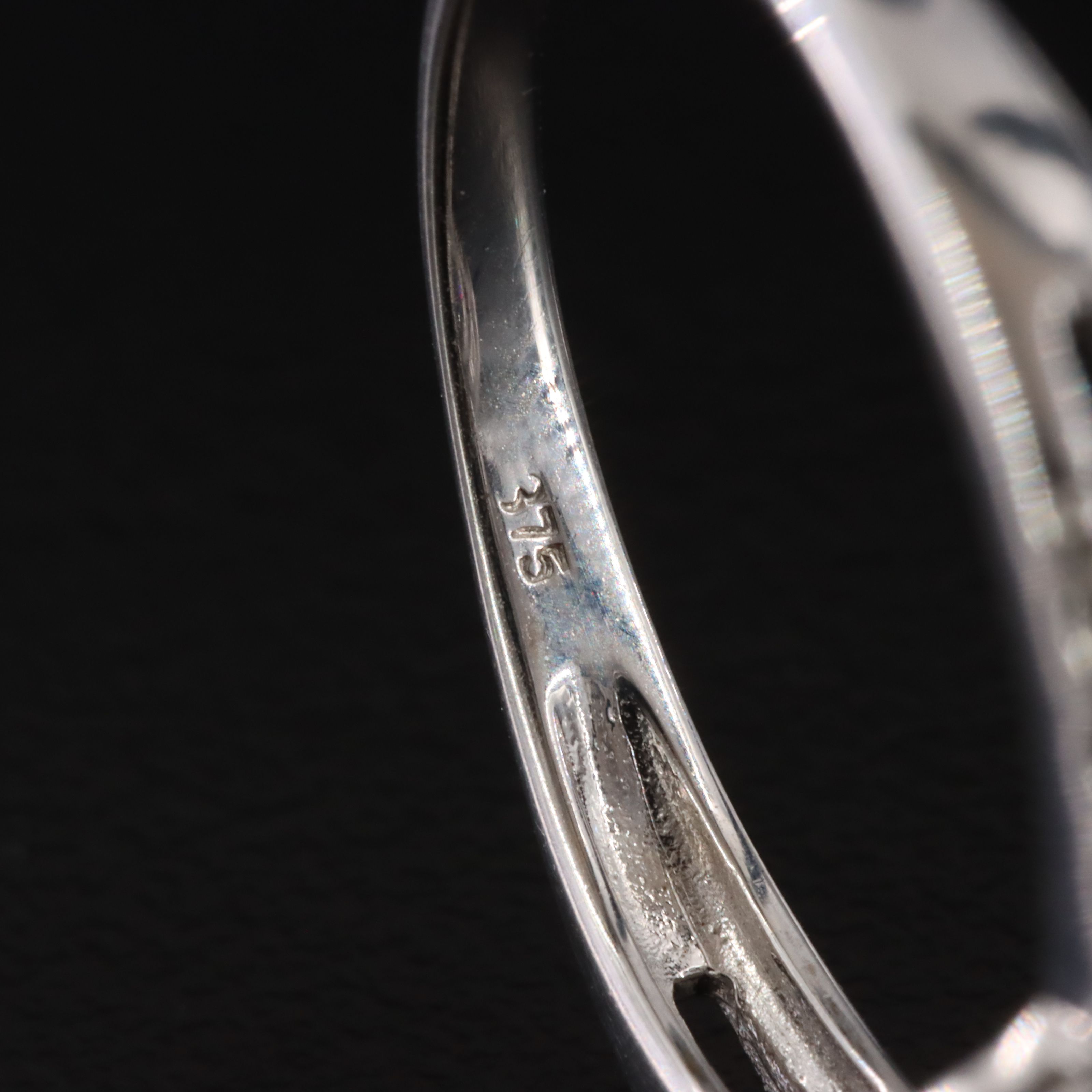 9K Opal and White Sapphire Ring