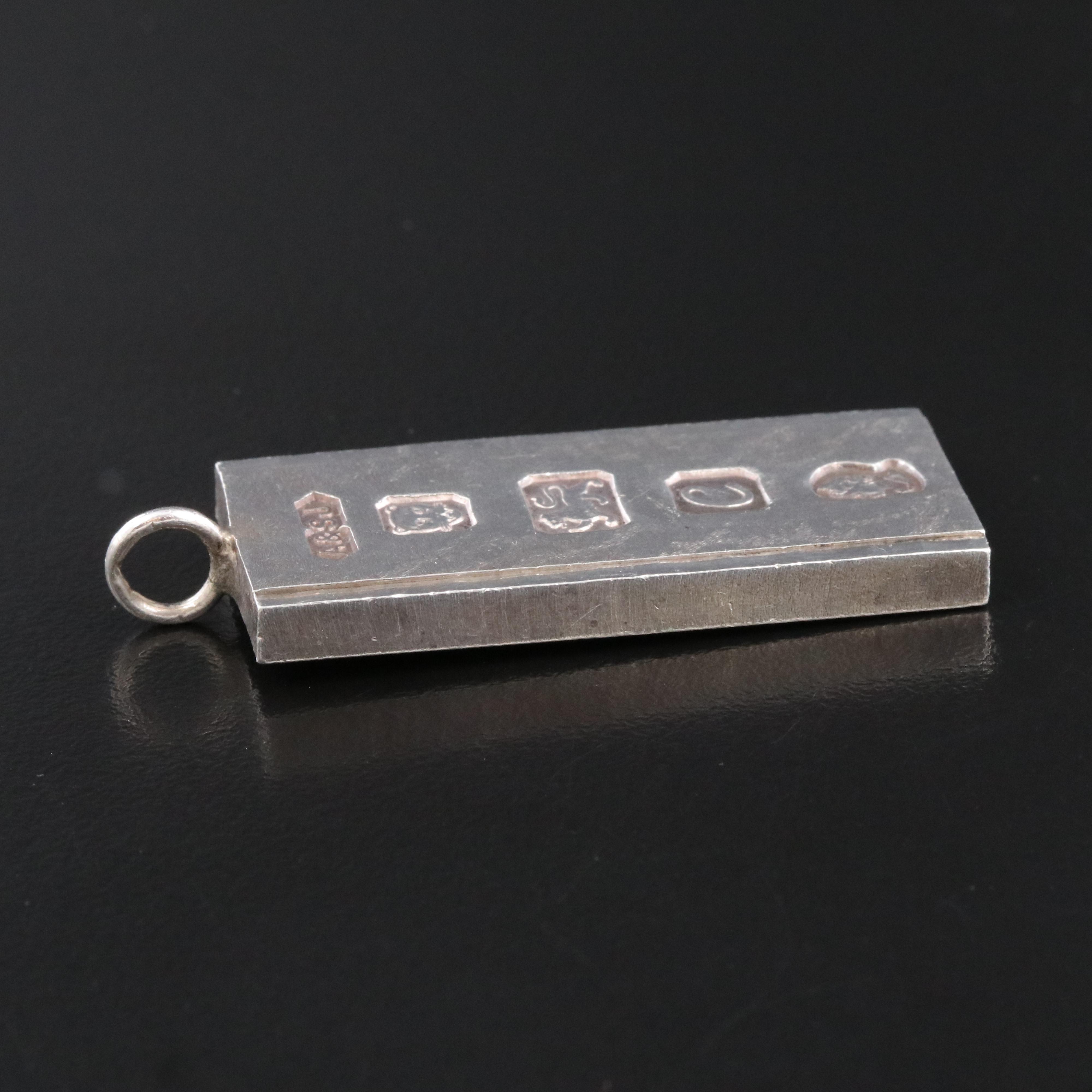 1977 Sterling Silver Jubilee Ingot Pendant