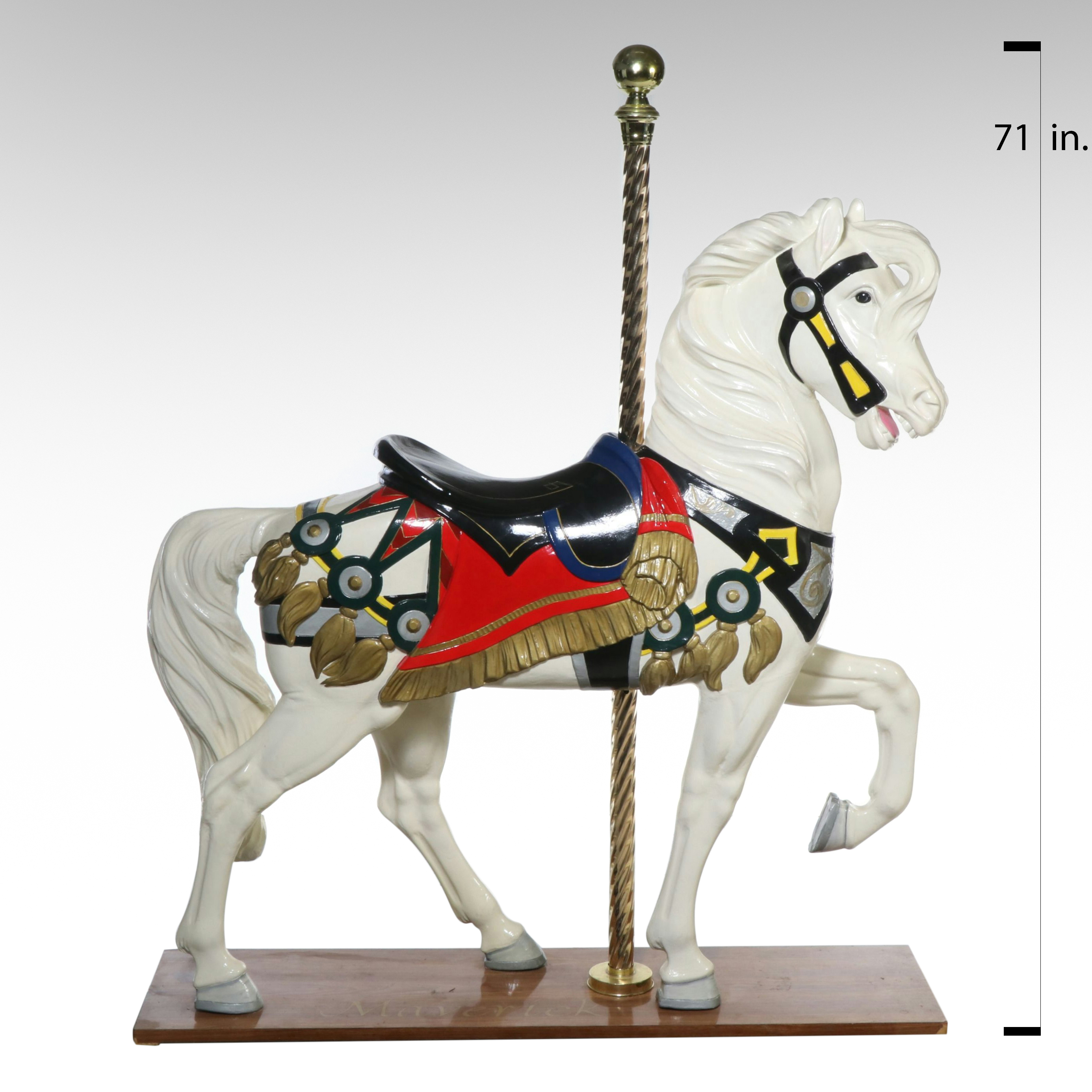 71" Hand-Painted Carousel Horse