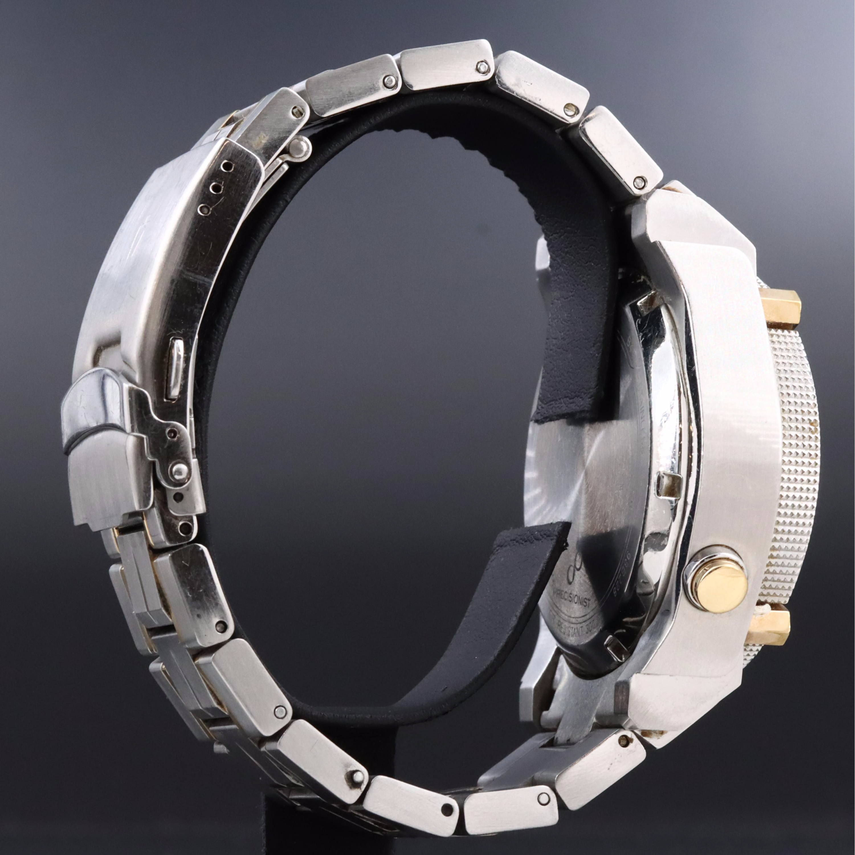 Bulova Precisionist Chronograph Black Dial Two-Tone Watch 98B228