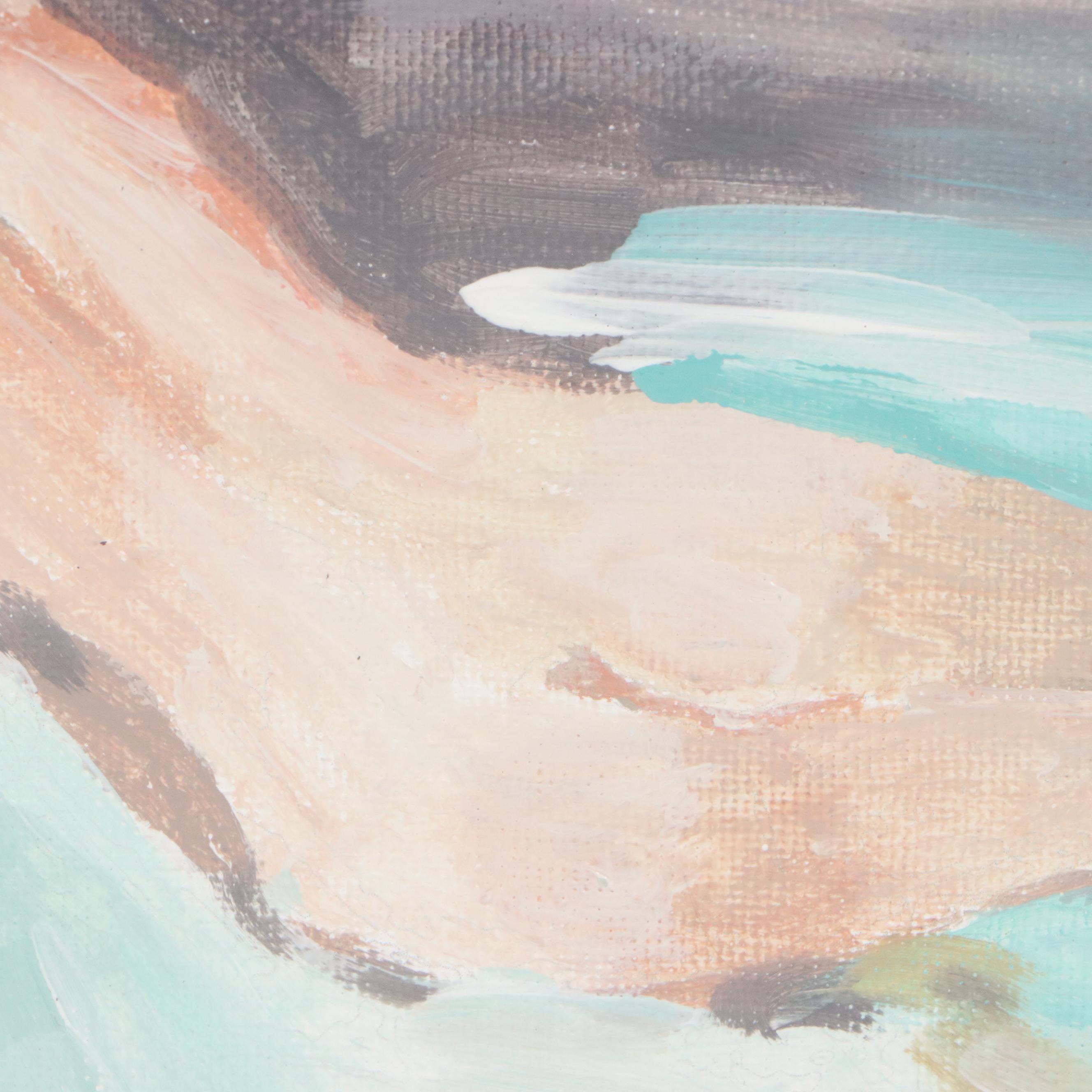 Brittony Martin Acrylic Painting of Female Nude with Tiara, 21st Century