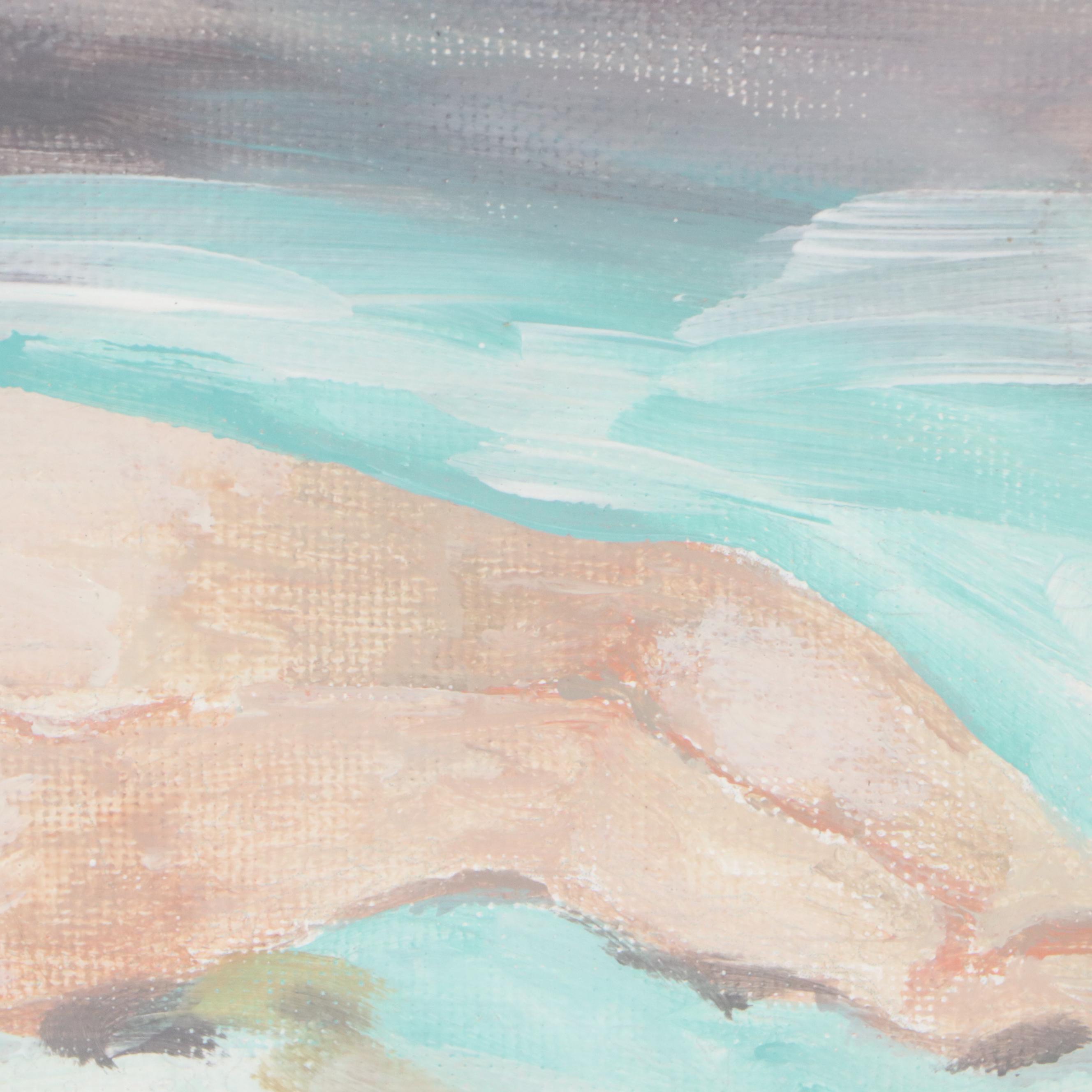 Brittony Martin Acrylic Painting of Female Nude with Tiara, 21st Century