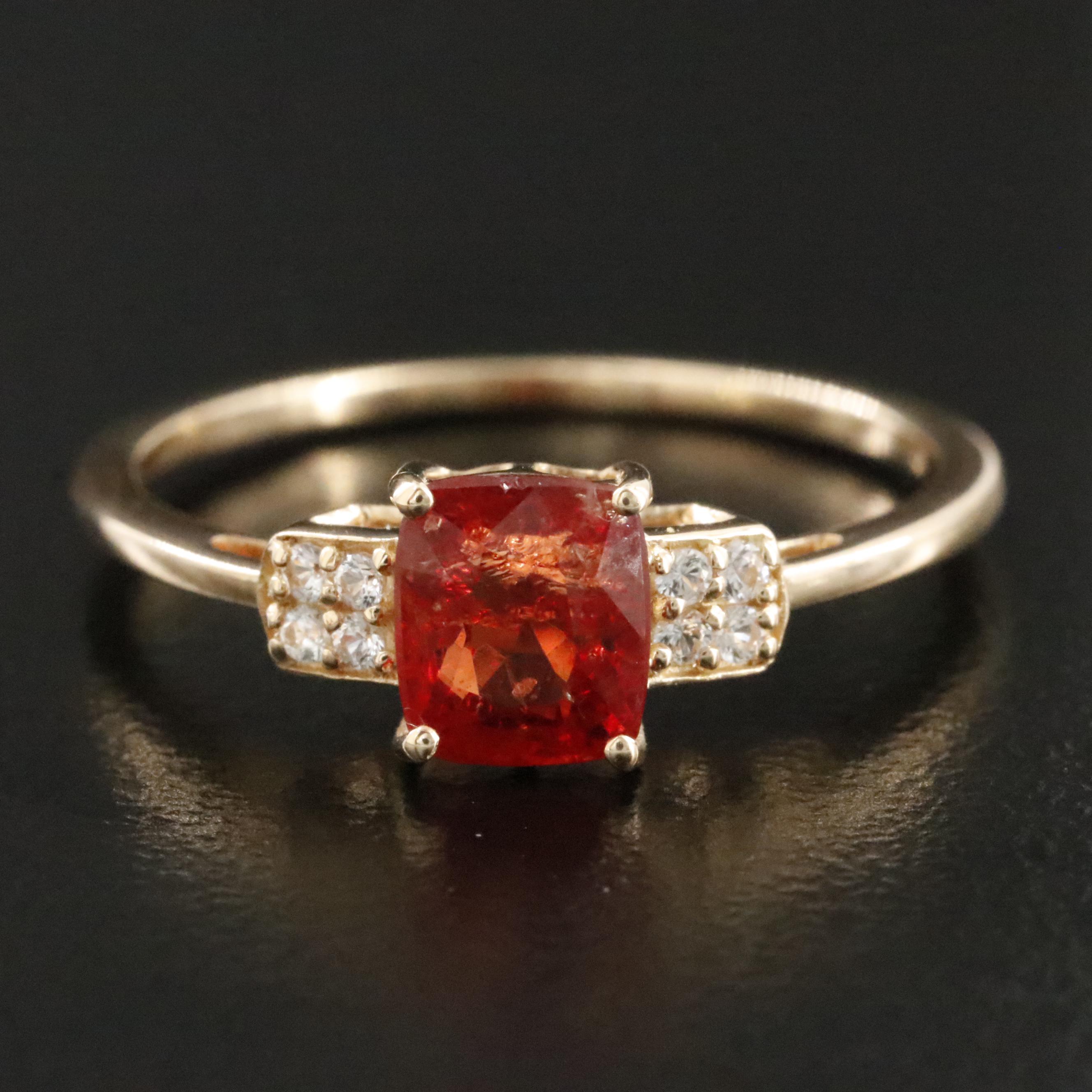 14K Spinel and White Sapphire Ring