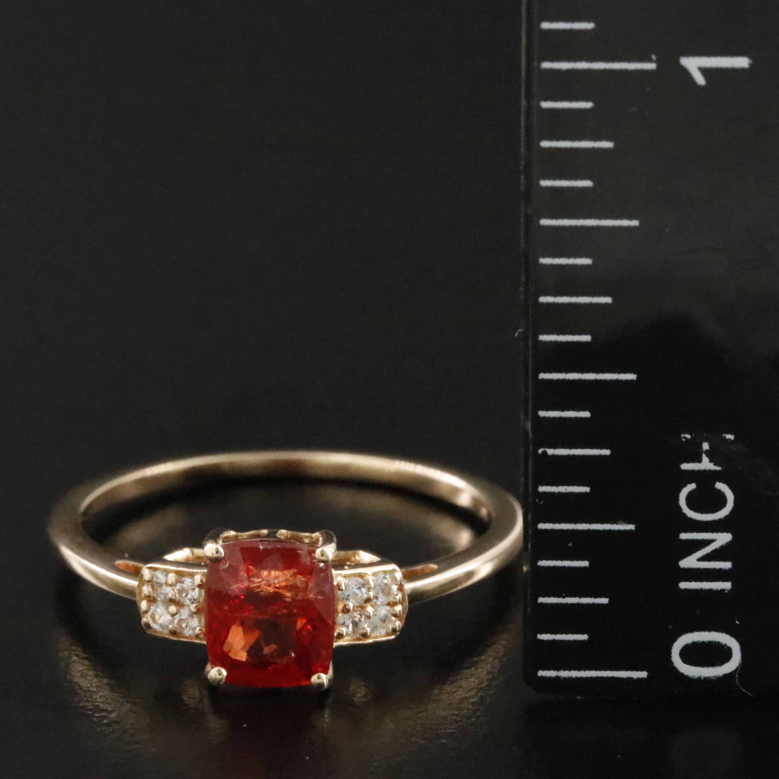14K Spinel and White Sapphire Ring