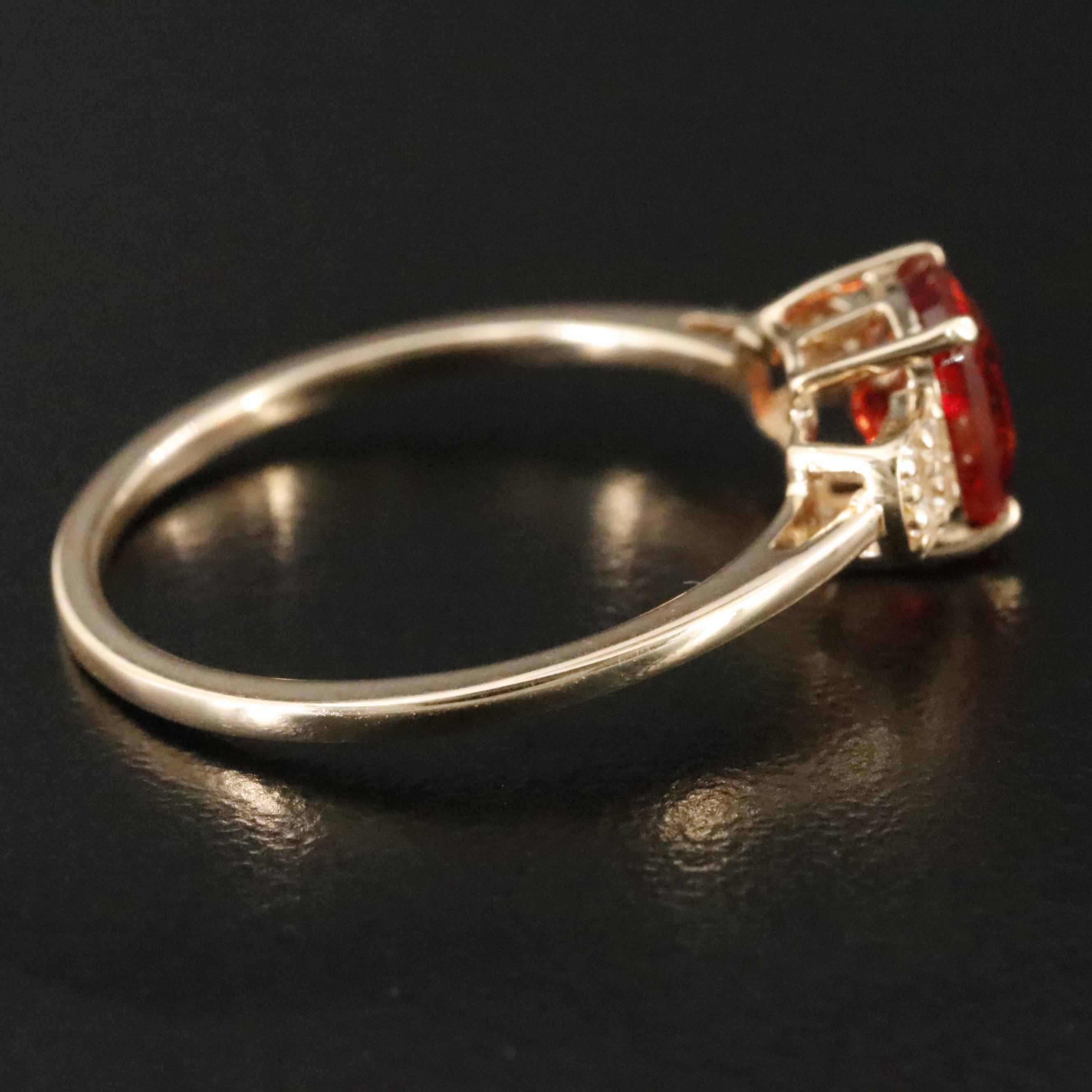 14K Spinel and White Sapphire Ring