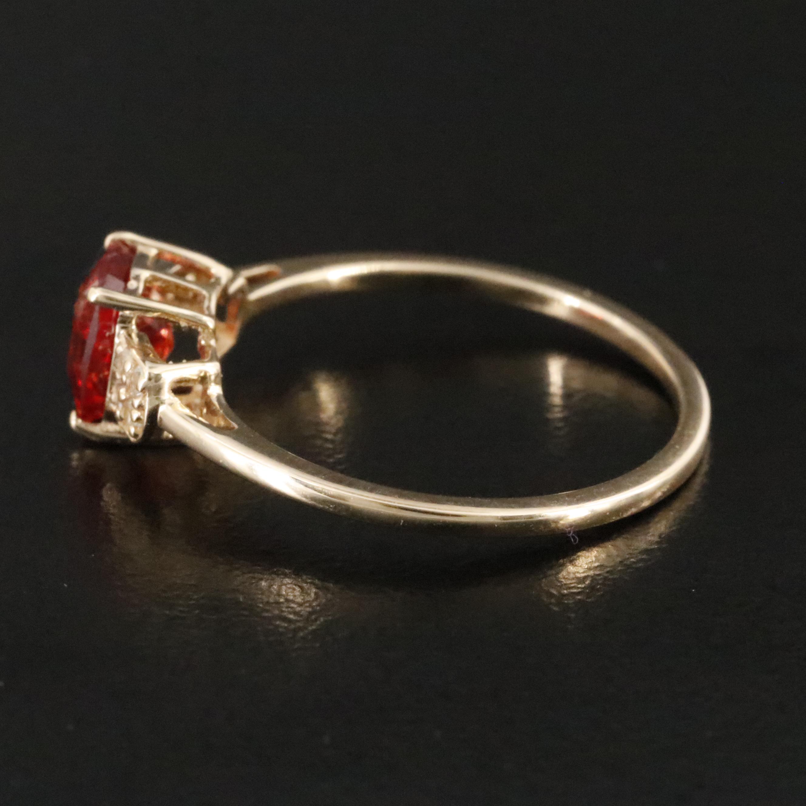 14K Spinel and White Sapphire Ring