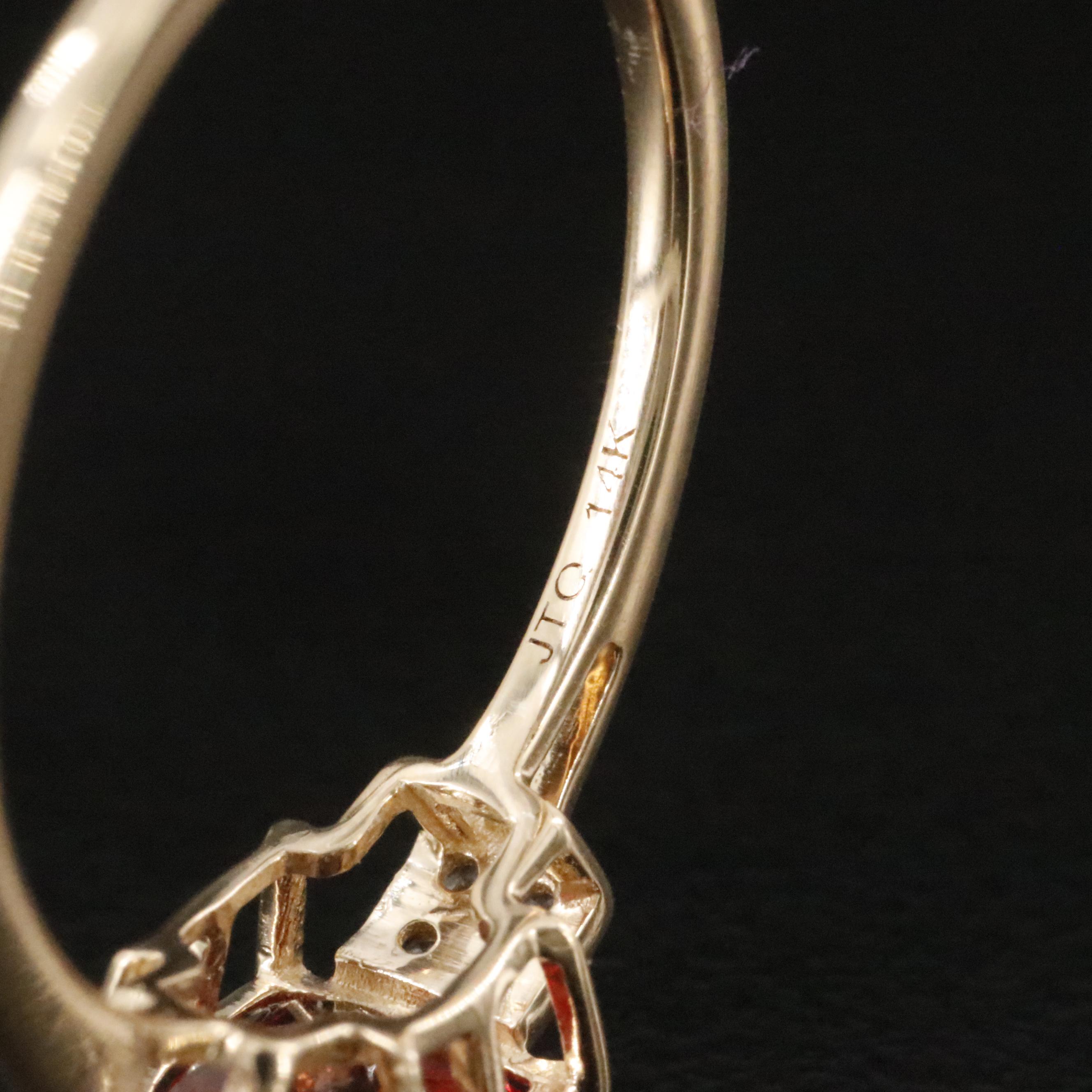 14K Spinel and White Sapphire Ring