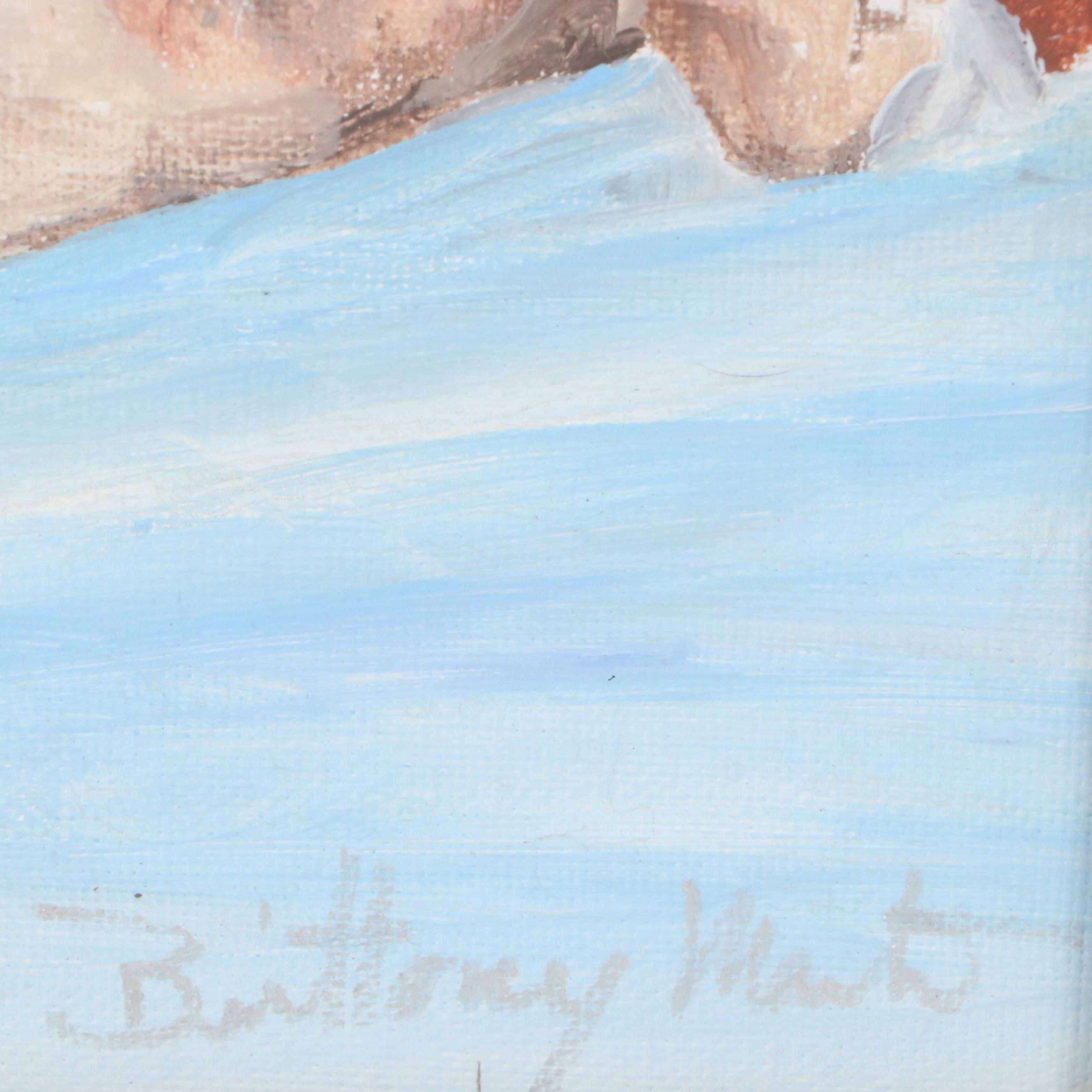 Brittony Martin Acrylic Painting "Female Nude on Teal," 2025