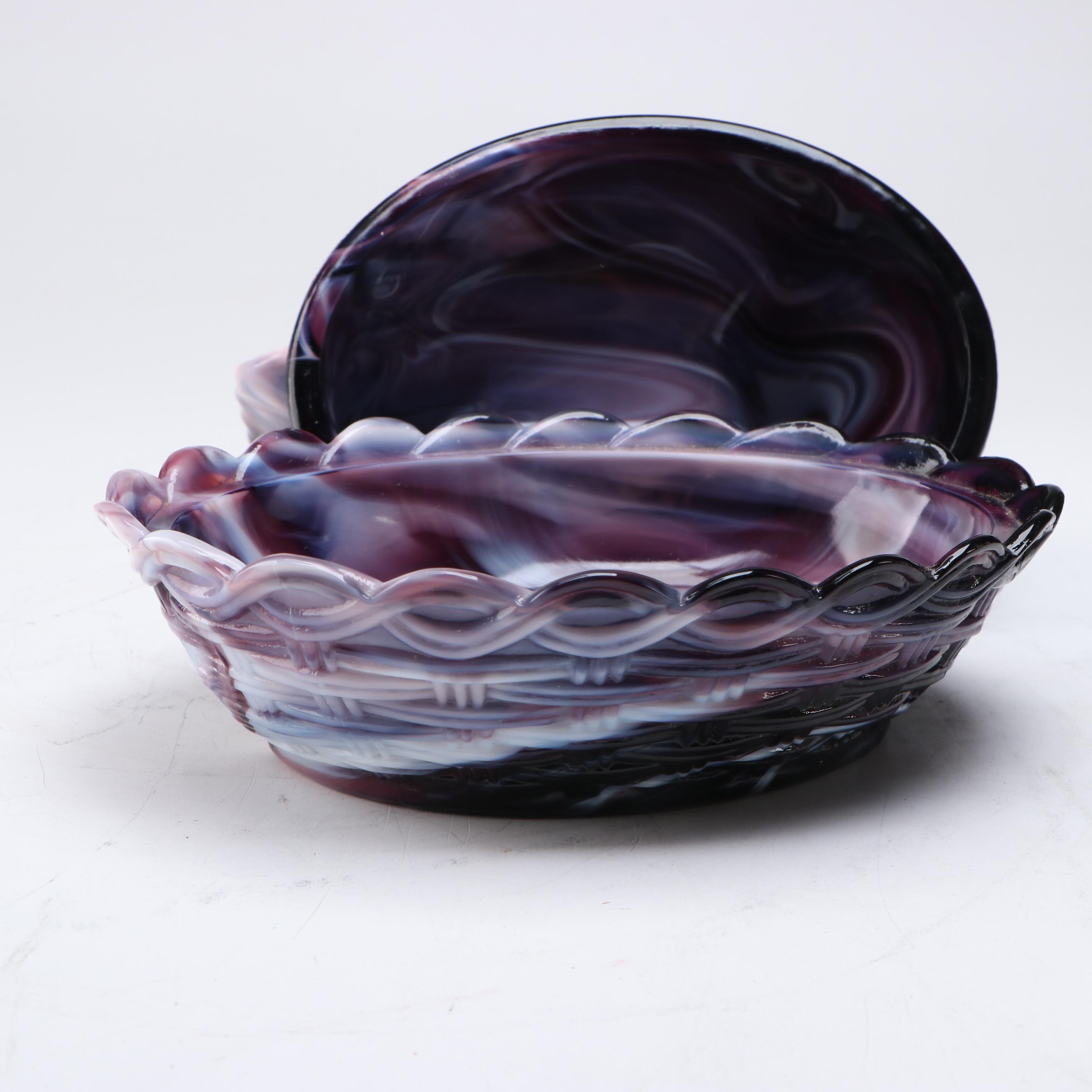 Cut to Clear Crystal Vase with Slag Glass Hen on Nest