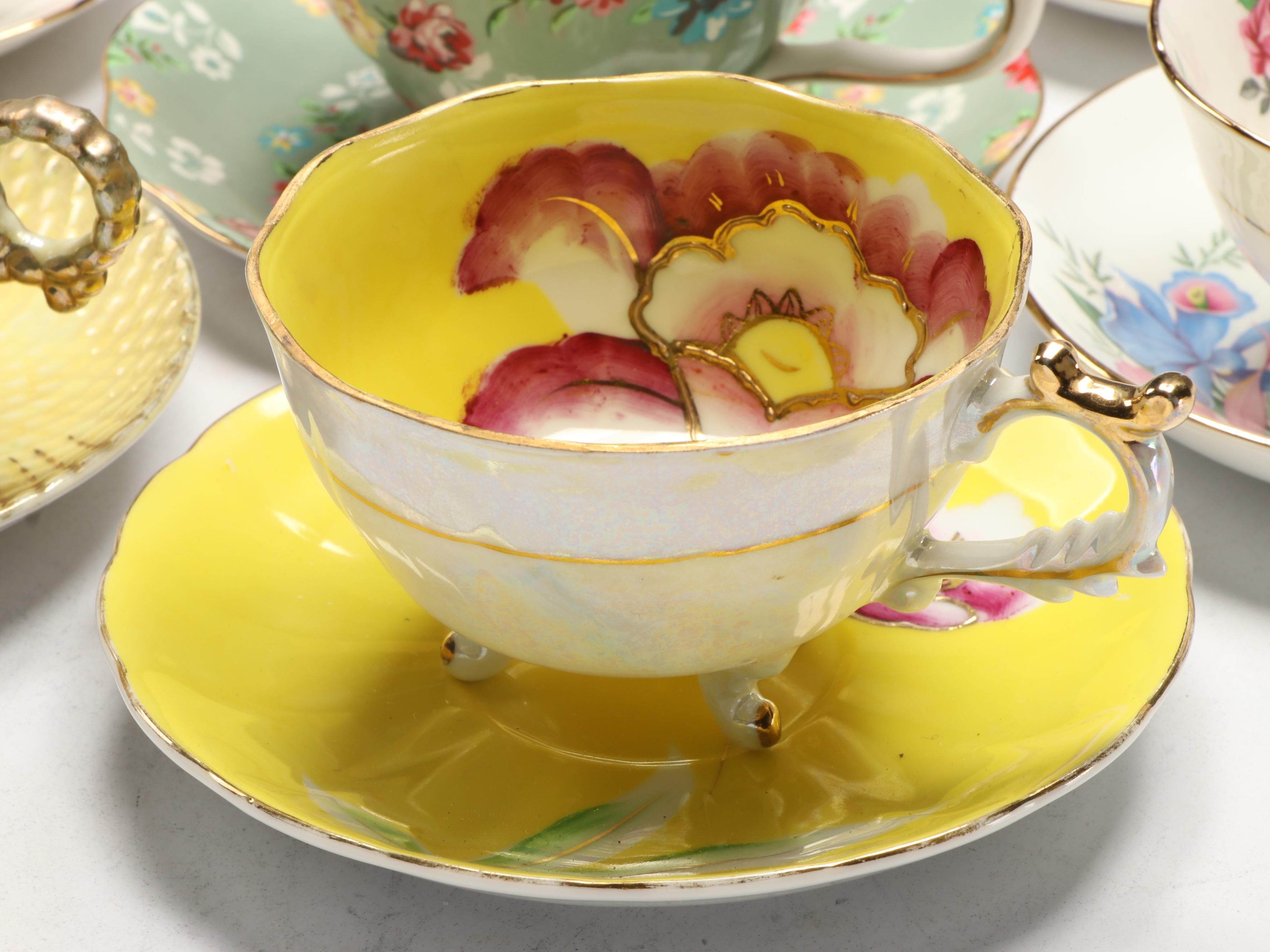 Royal Grafton, Paragon, and More Assorted Porcelain Teacups and Saucers