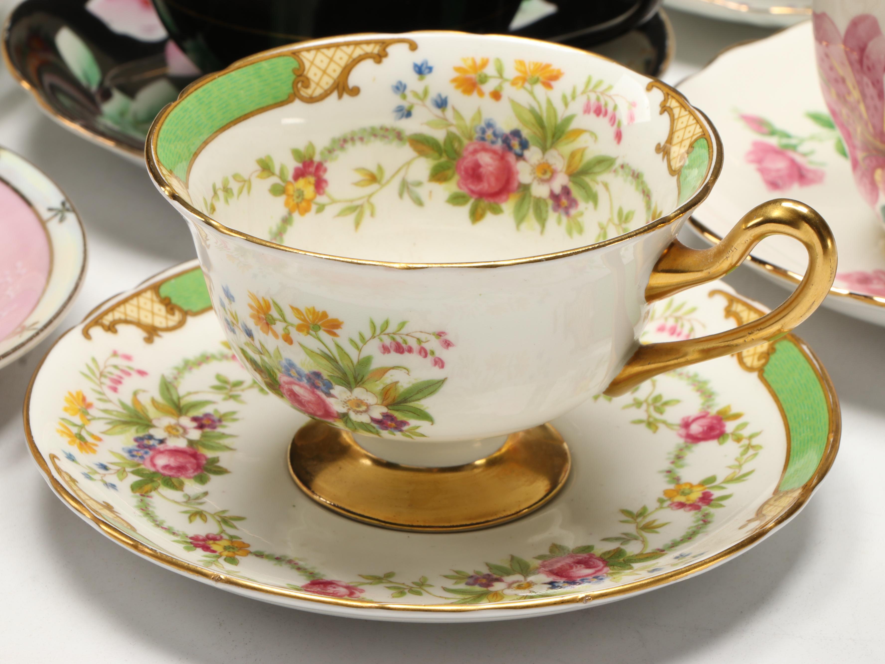 Royal Grafton, Paragon, and More Assorted Porcelain Teacups and Saucers