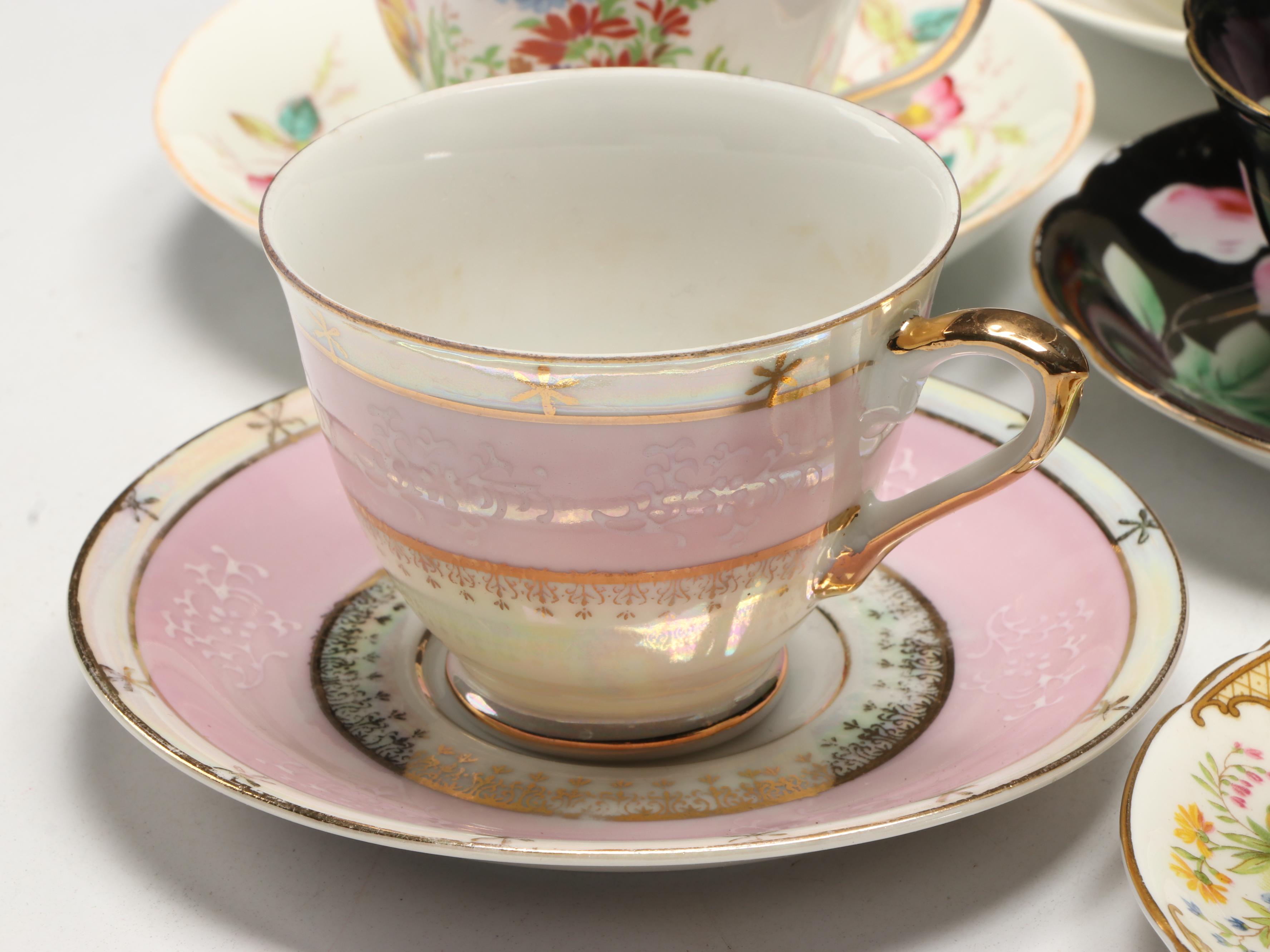 Royal Grafton, Paragon, and More Assorted Porcelain Teacups and Saucers