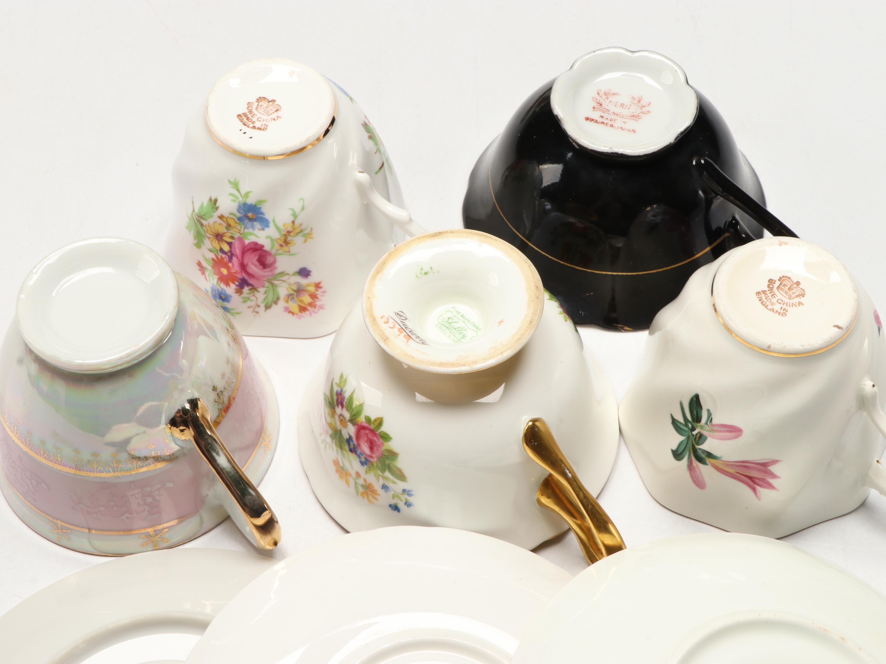 Royal Grafton, Paragon, and More Assorted Porcelain Teacups and Saucers