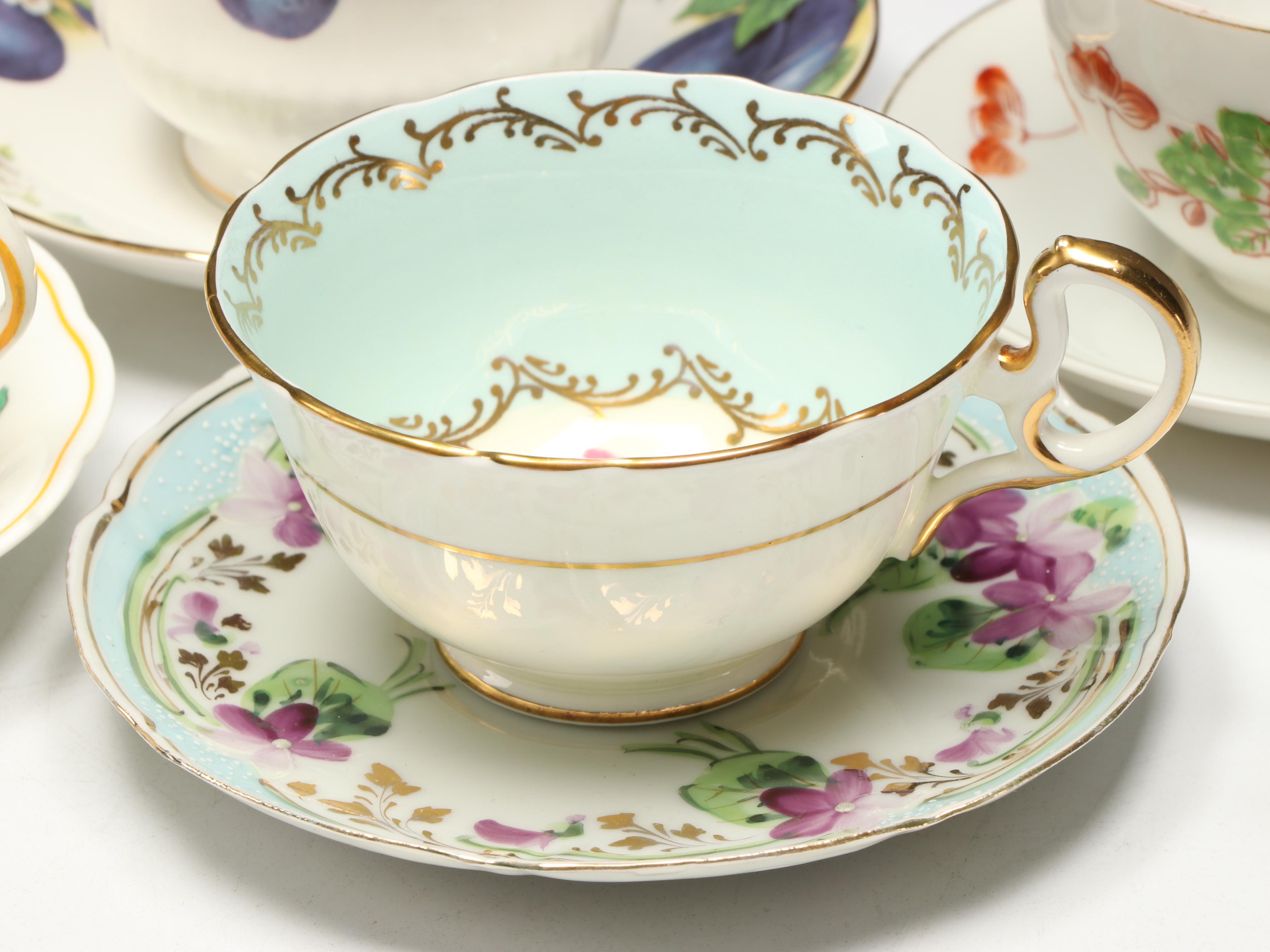 Royal Grafton, Paragon, and More Assorted Porcelain Teacups and Saucers