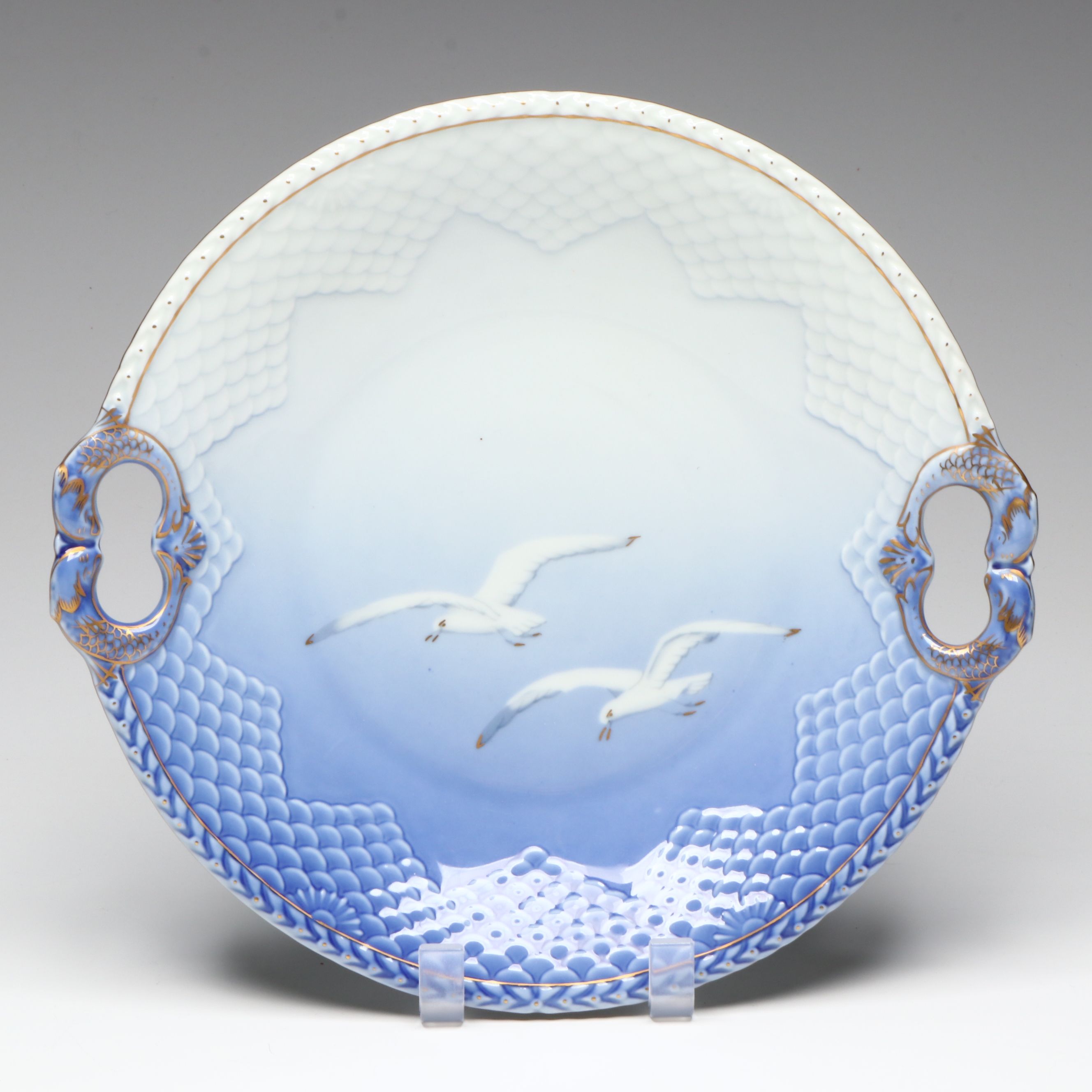 Bing & Grøndahl "Seagull" Handled Plate with Mother's Day Plate Motif Pendants