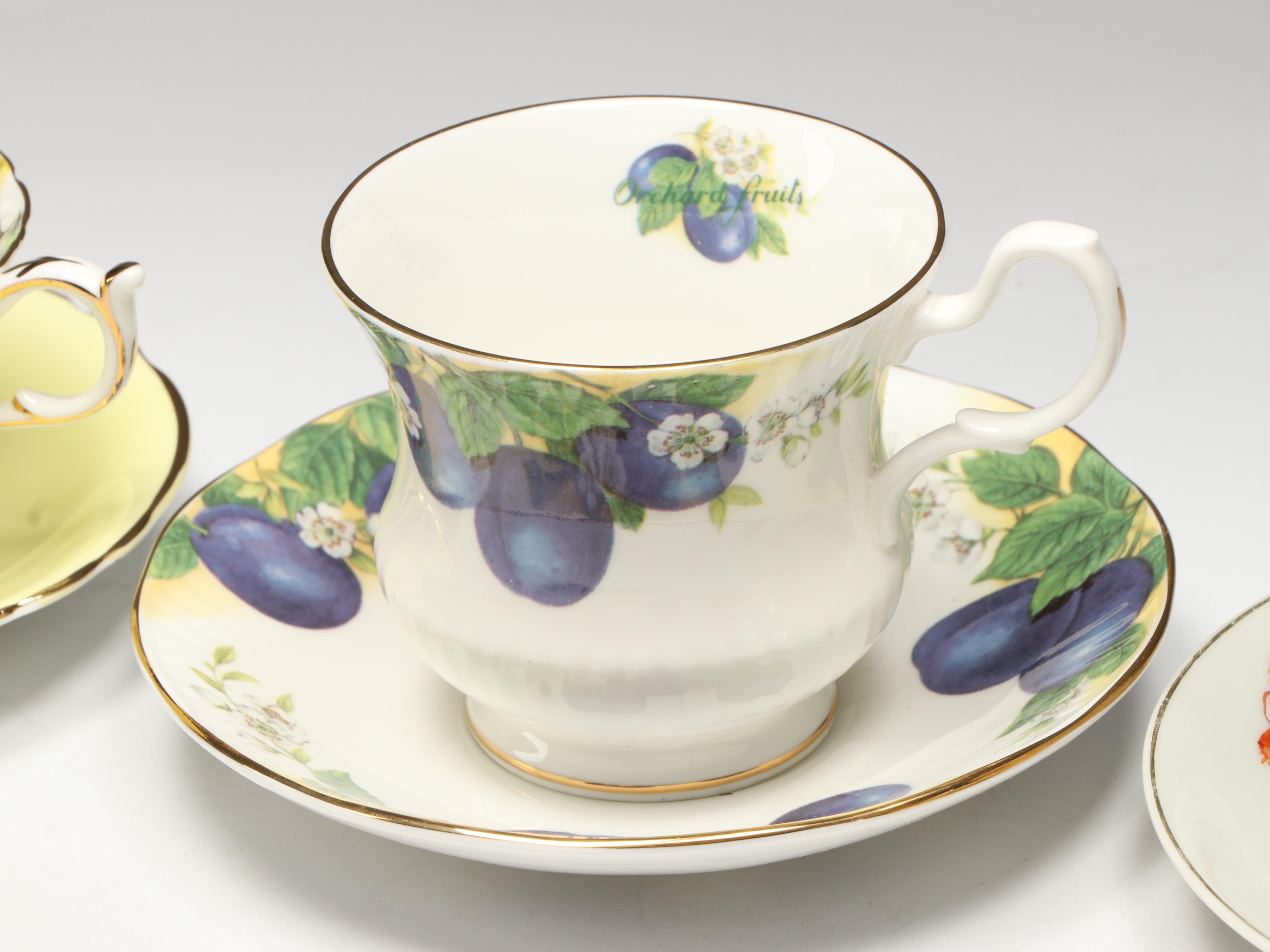Royal Grafton, Paragon, and More Assorted Porcelain Teacups and Saucers