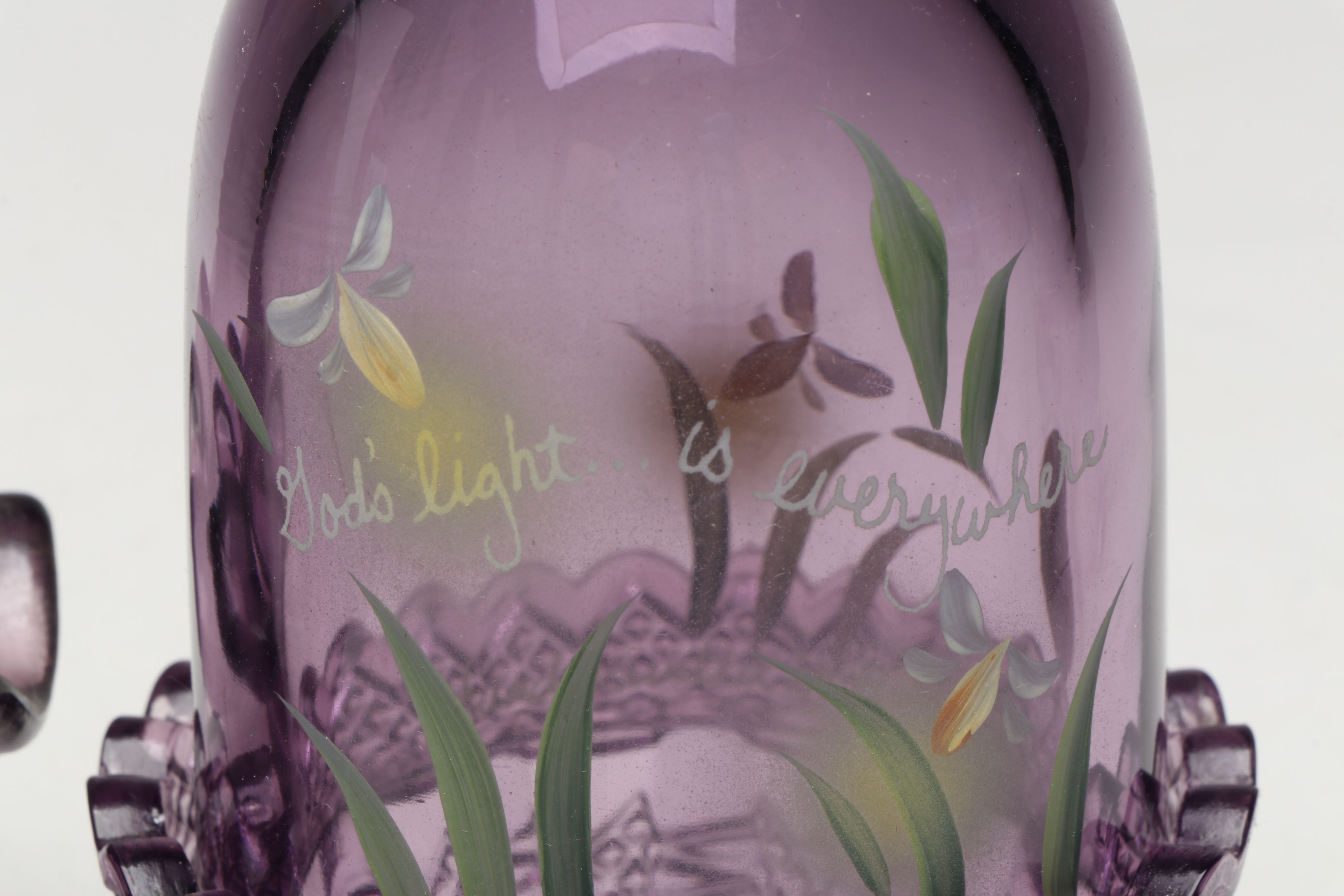 Fenton Hand-Painted Purple Fairy Lamps