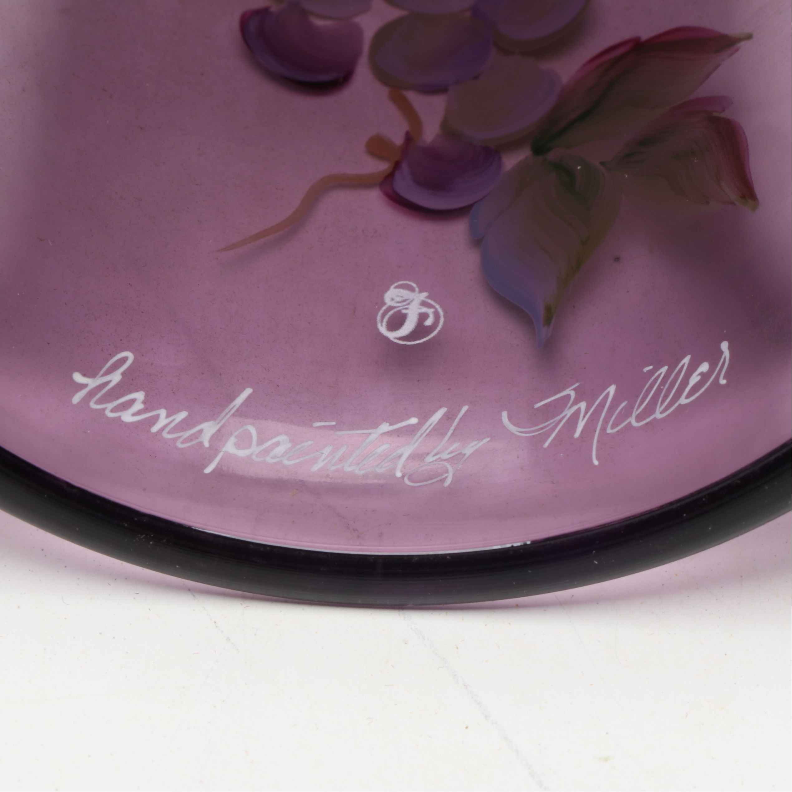 Fenton Hand-Painted Purple Fairy Lamps