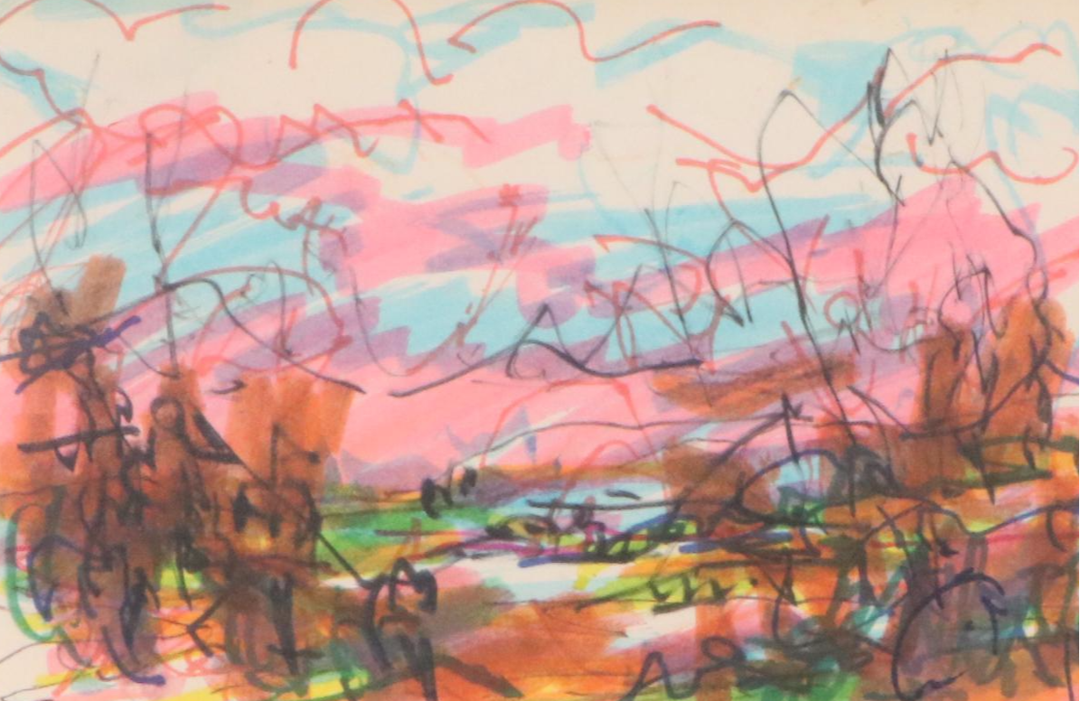 Paul Chidlaw Drawing "Untitled," Mid to Late 20th Century