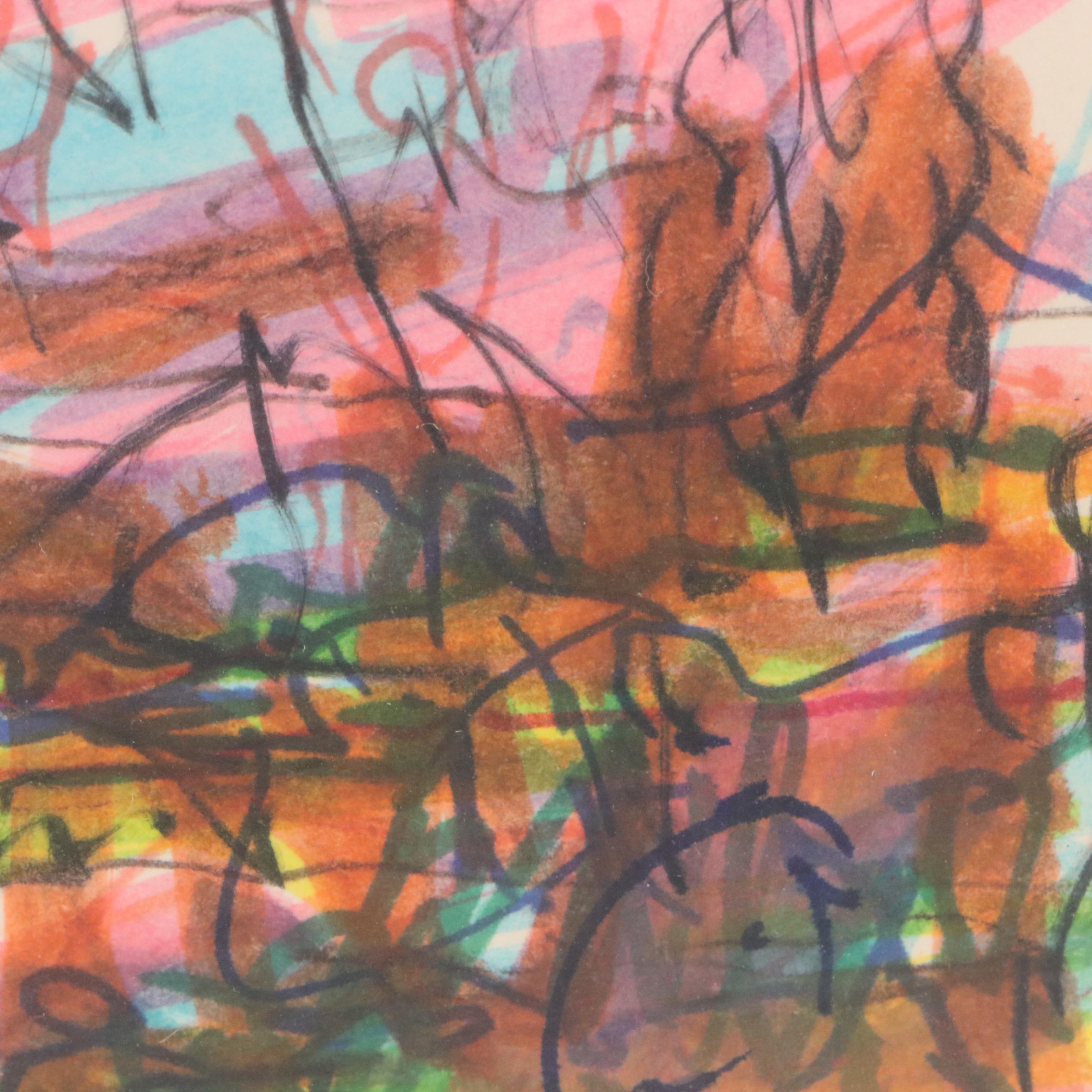 Paul Chidlaw Drawing "Untitled," Mid to Late 20th Century