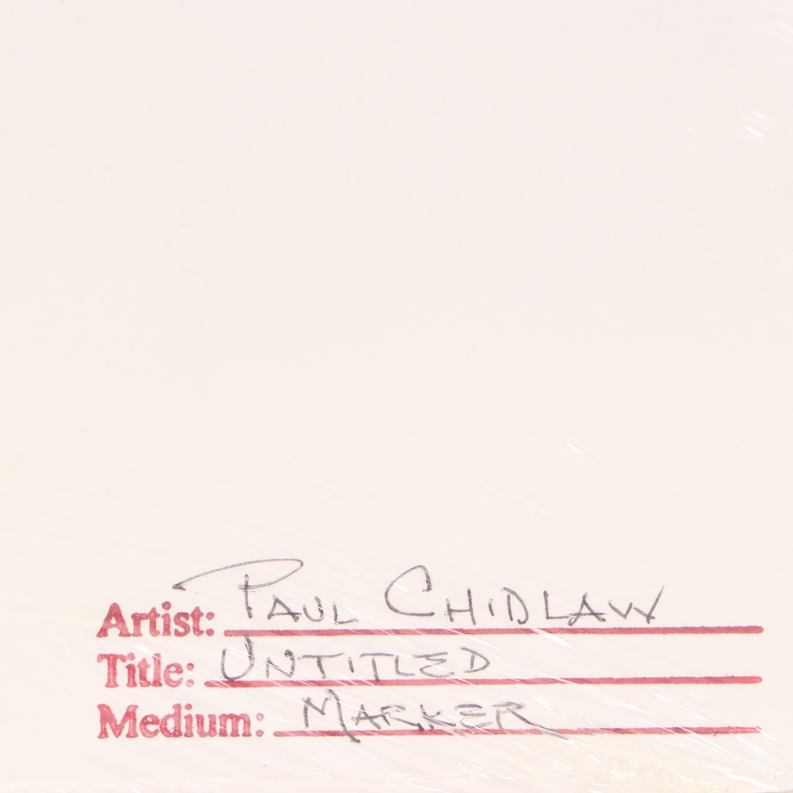 Paul Chidlaw Drawing "Untitled," Mid to Late 20th Century