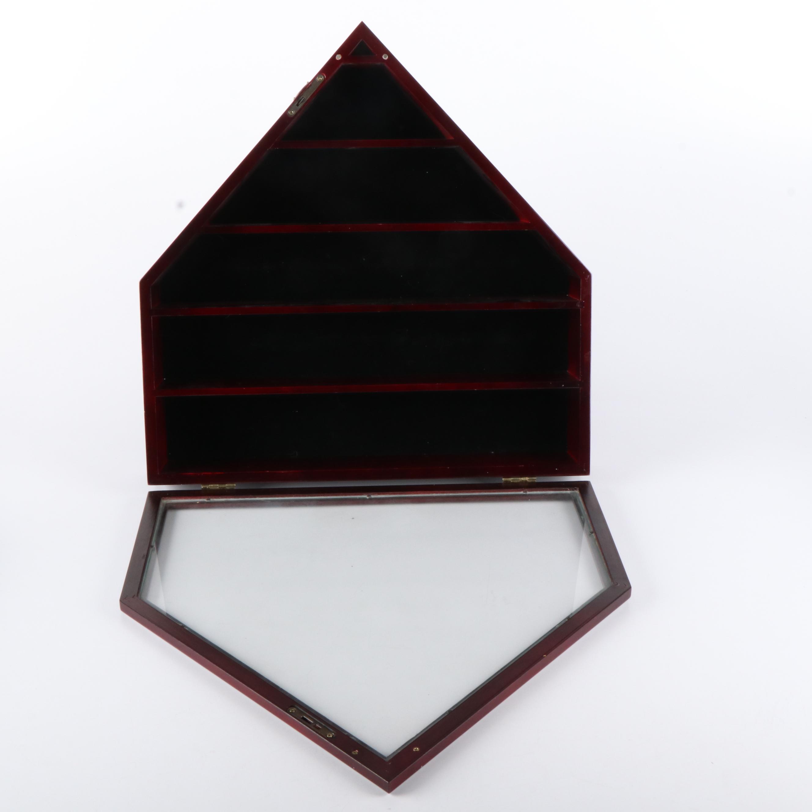 Baseball Memorabilia Display Cabinet and Coors Beer Electric Sign