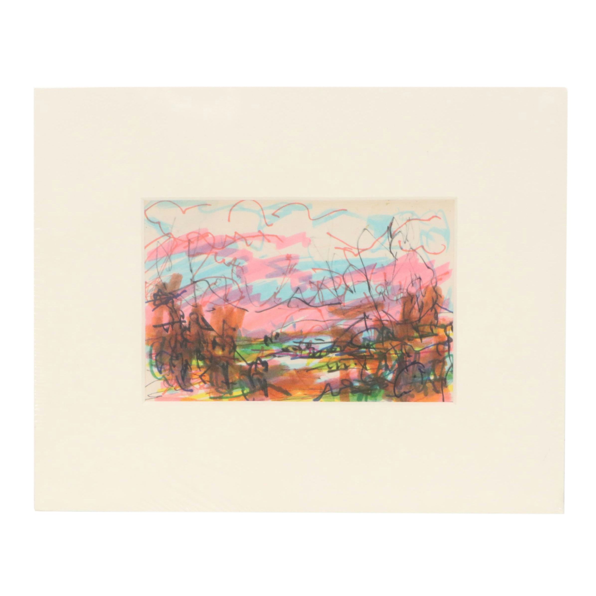 Paul Chidlaw Drawing "Untitled," Mid to Late 20th Century