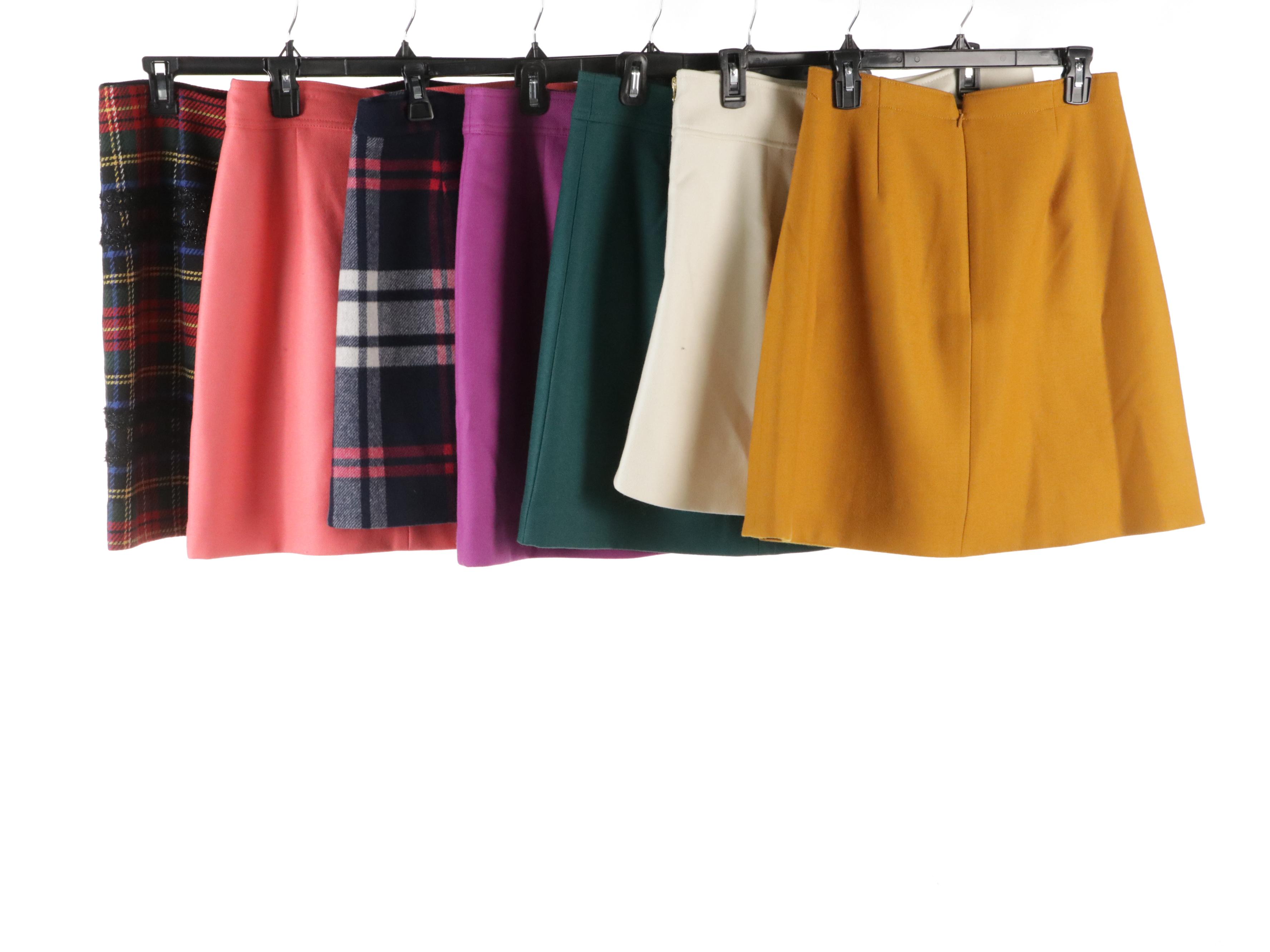J Crew Plaid and Multicolored Wool and Wool Blend Skirts, With Tags