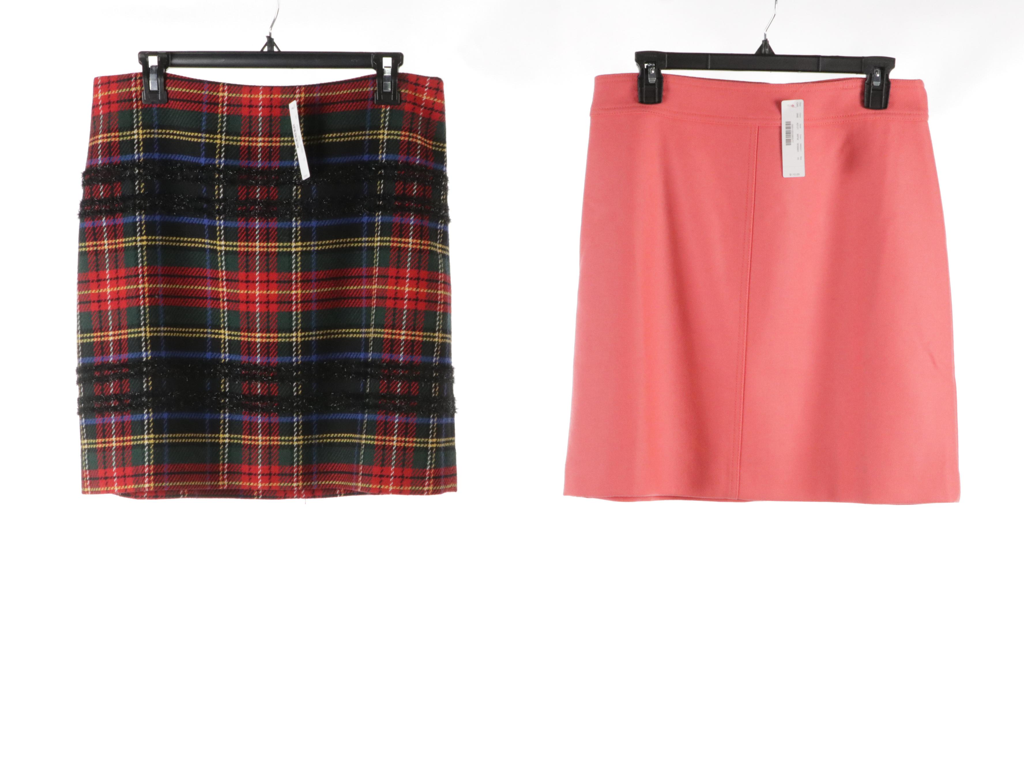 J Crew Plaid and Multicolored Wool and Wool Blend Skirts, With Tags