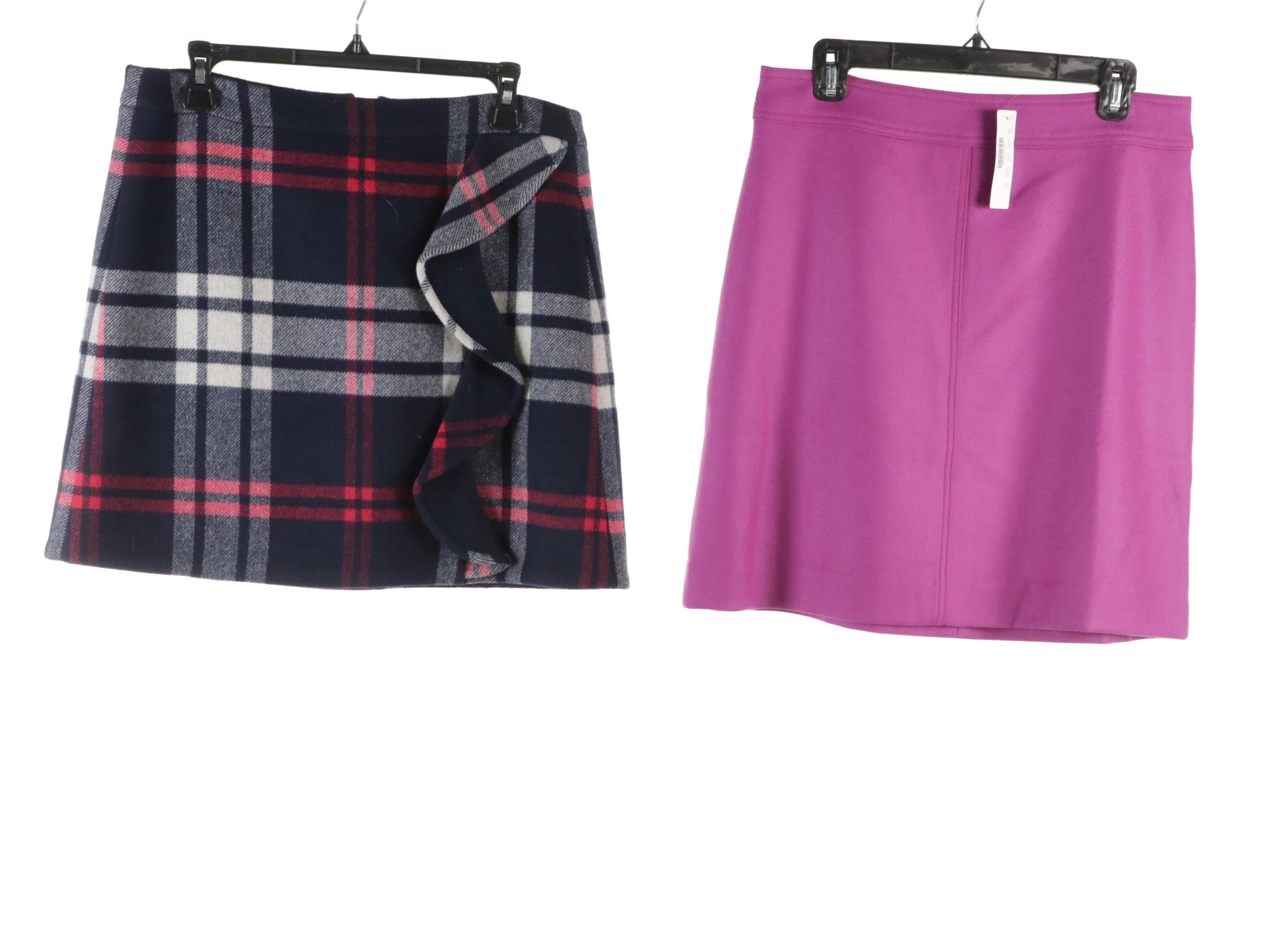 J Crew Plaid and Multicolored Wool and Wool Blend Skirts, With Tags