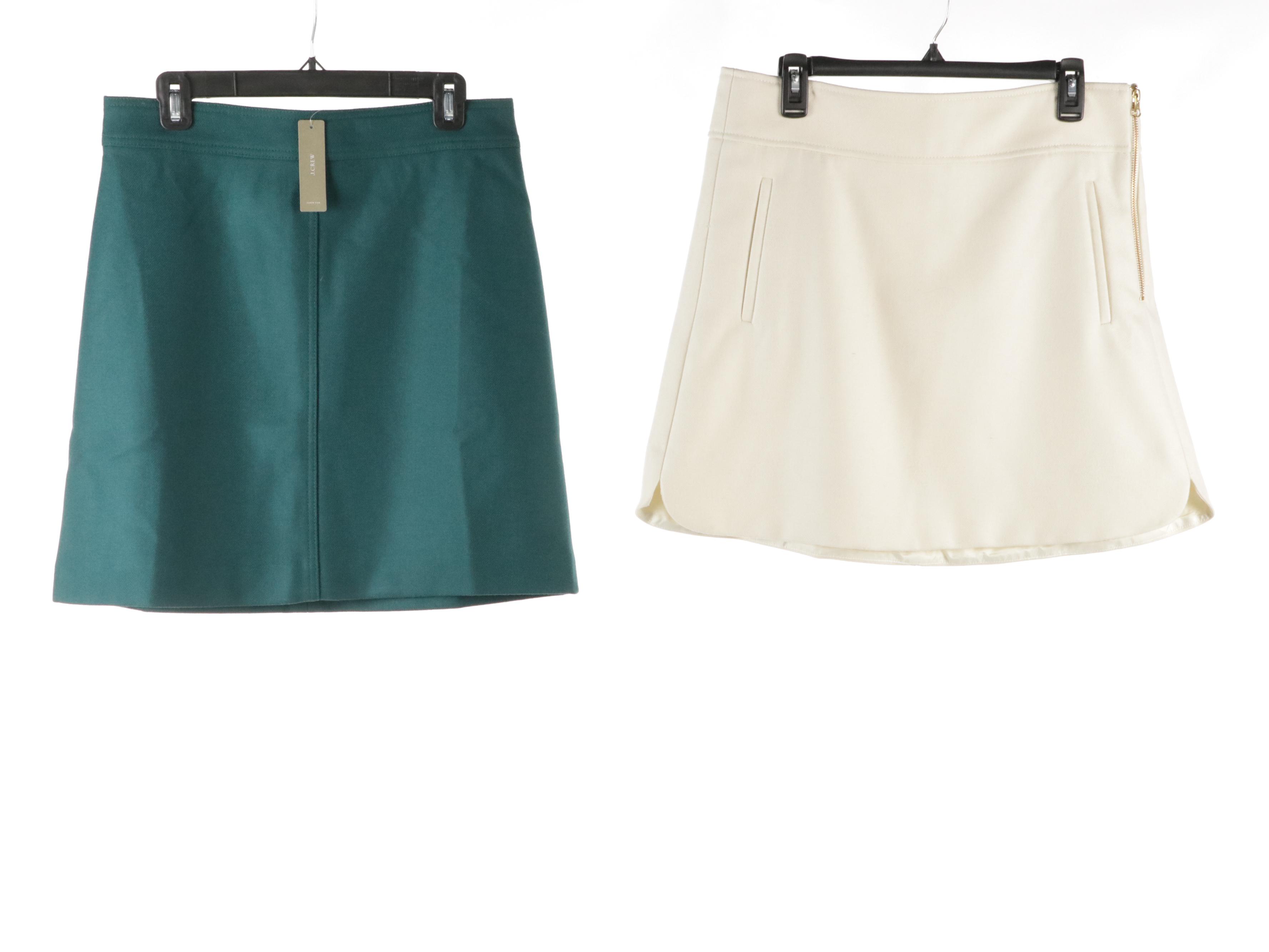 J Crew Plaid and Multicolored Wool and Wool Blend Skirts, With Tags