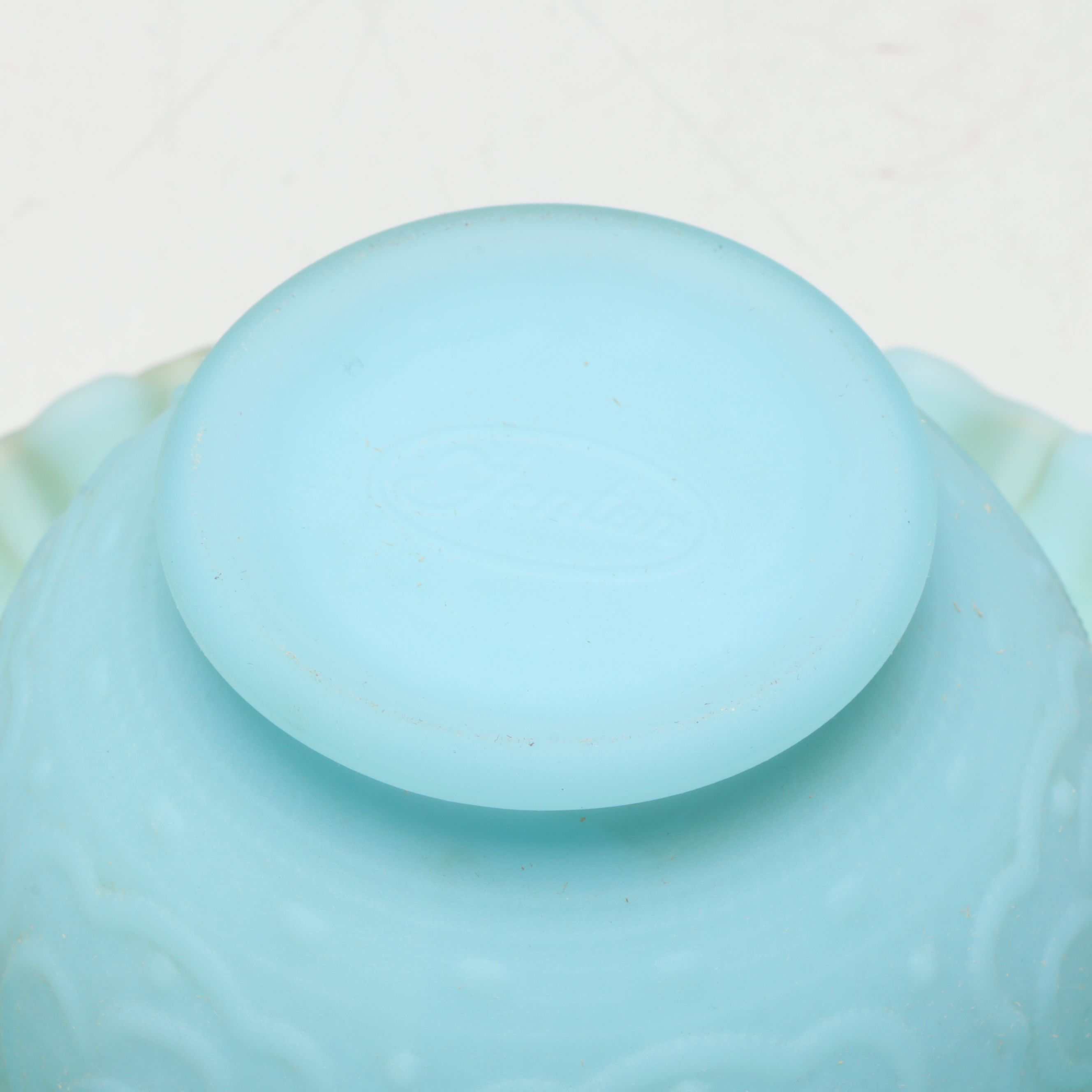Fenton Iridescent and Blue Satin Glass Fairy Lamps