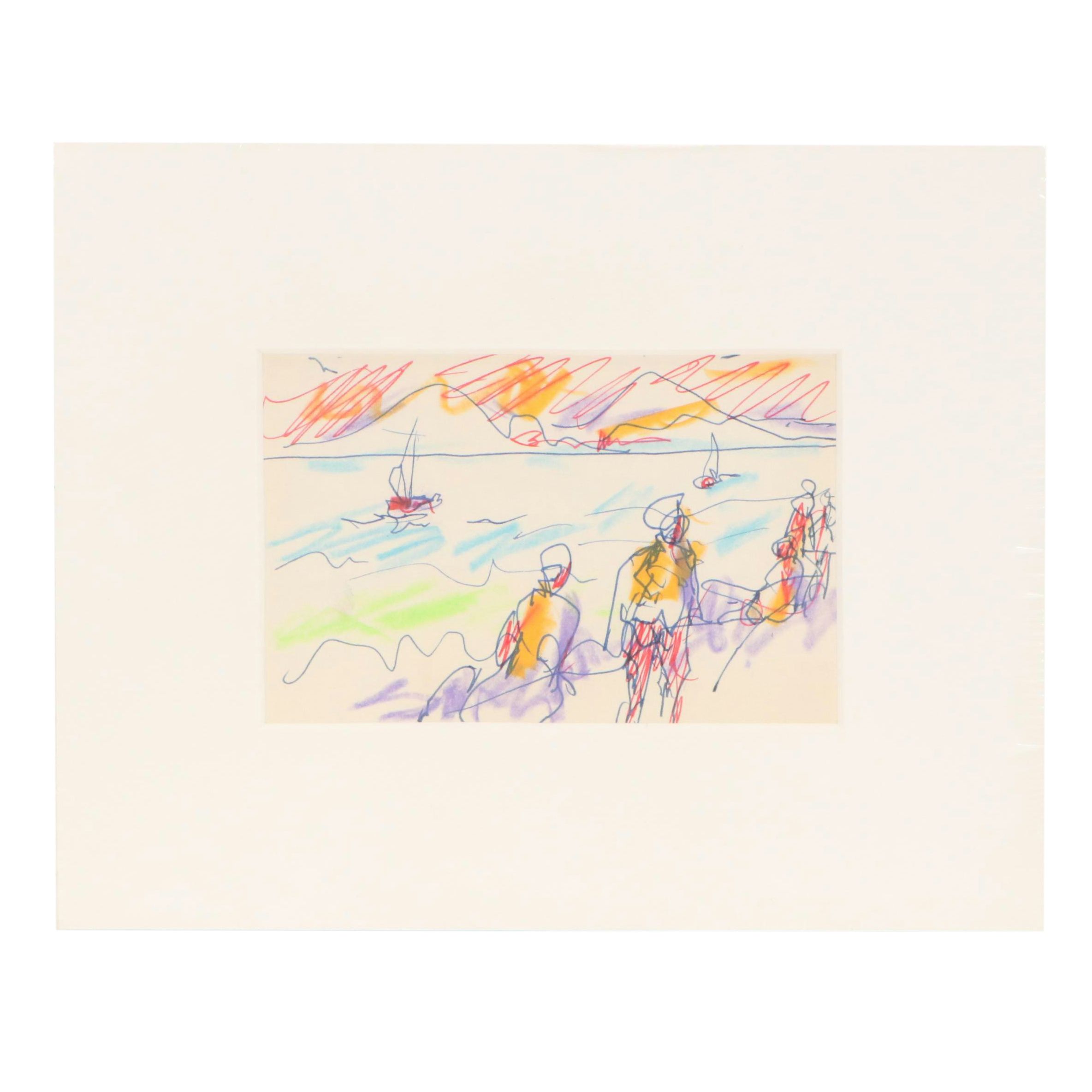 Paul Chidlaw Drawing "Untitled," Mid to Late 20th Century