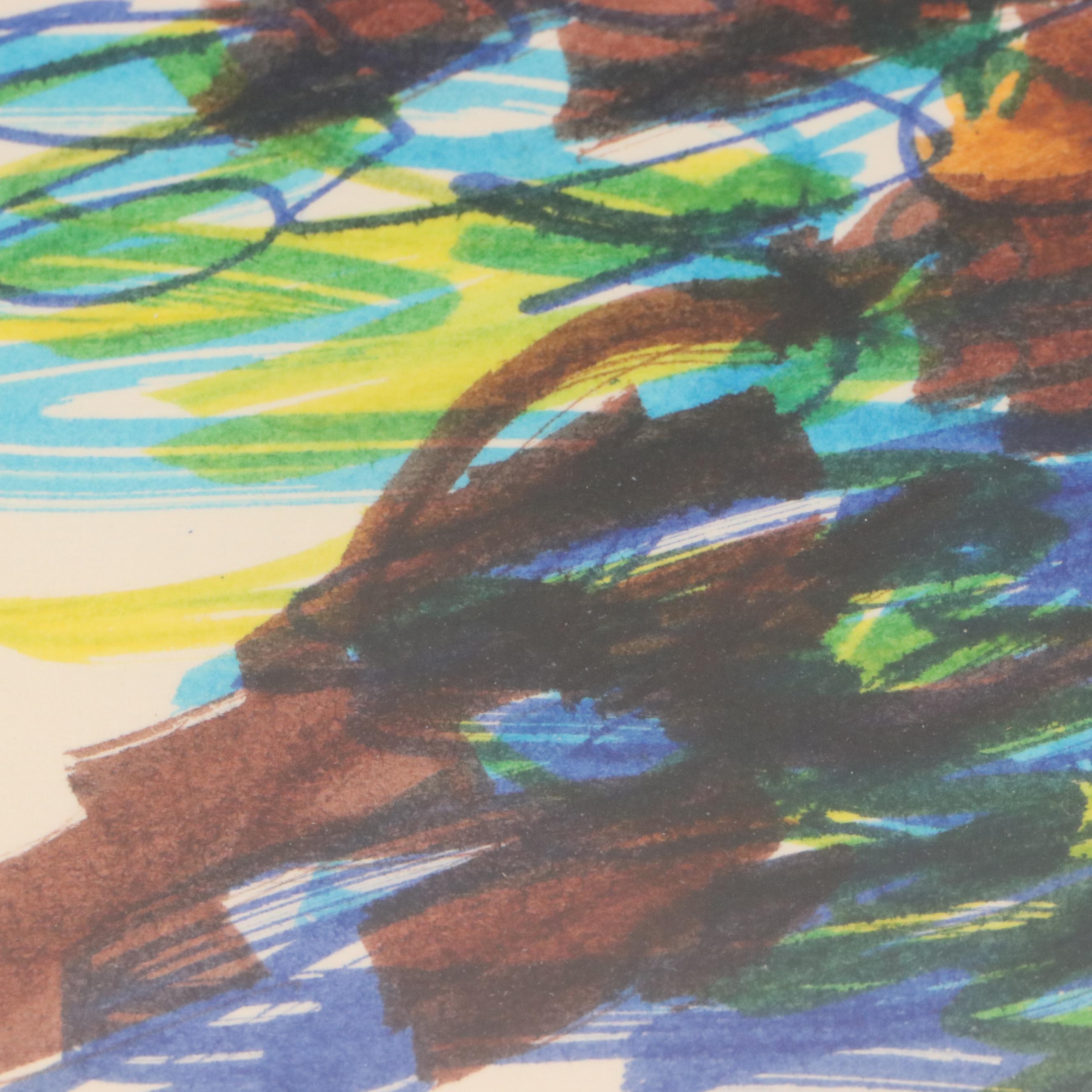 Paul Chidlaw Drawing "Untitled," Mid to Late 20th Century