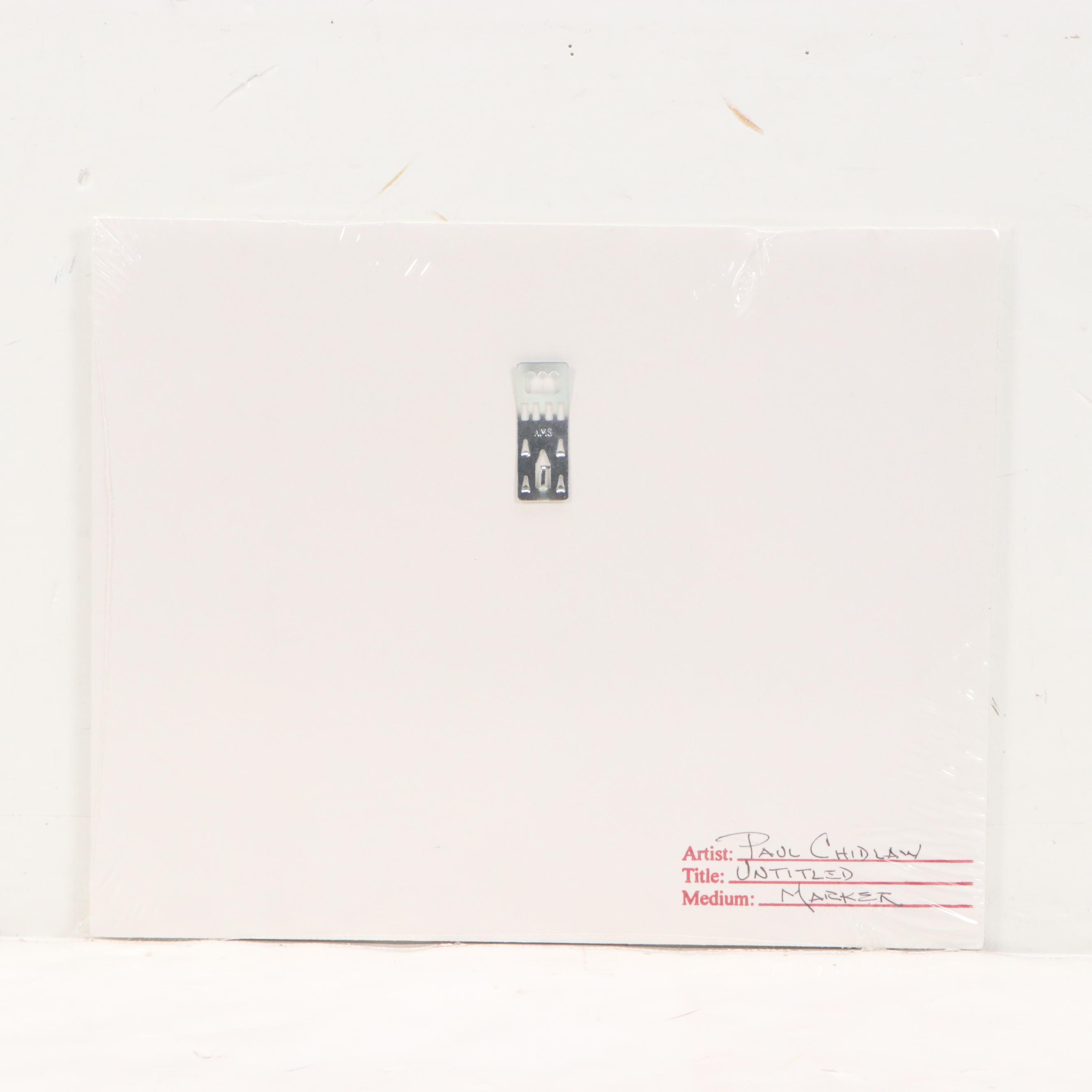 Paul Chidlaw Drawing "Untitled," Mid to Late 20th Century