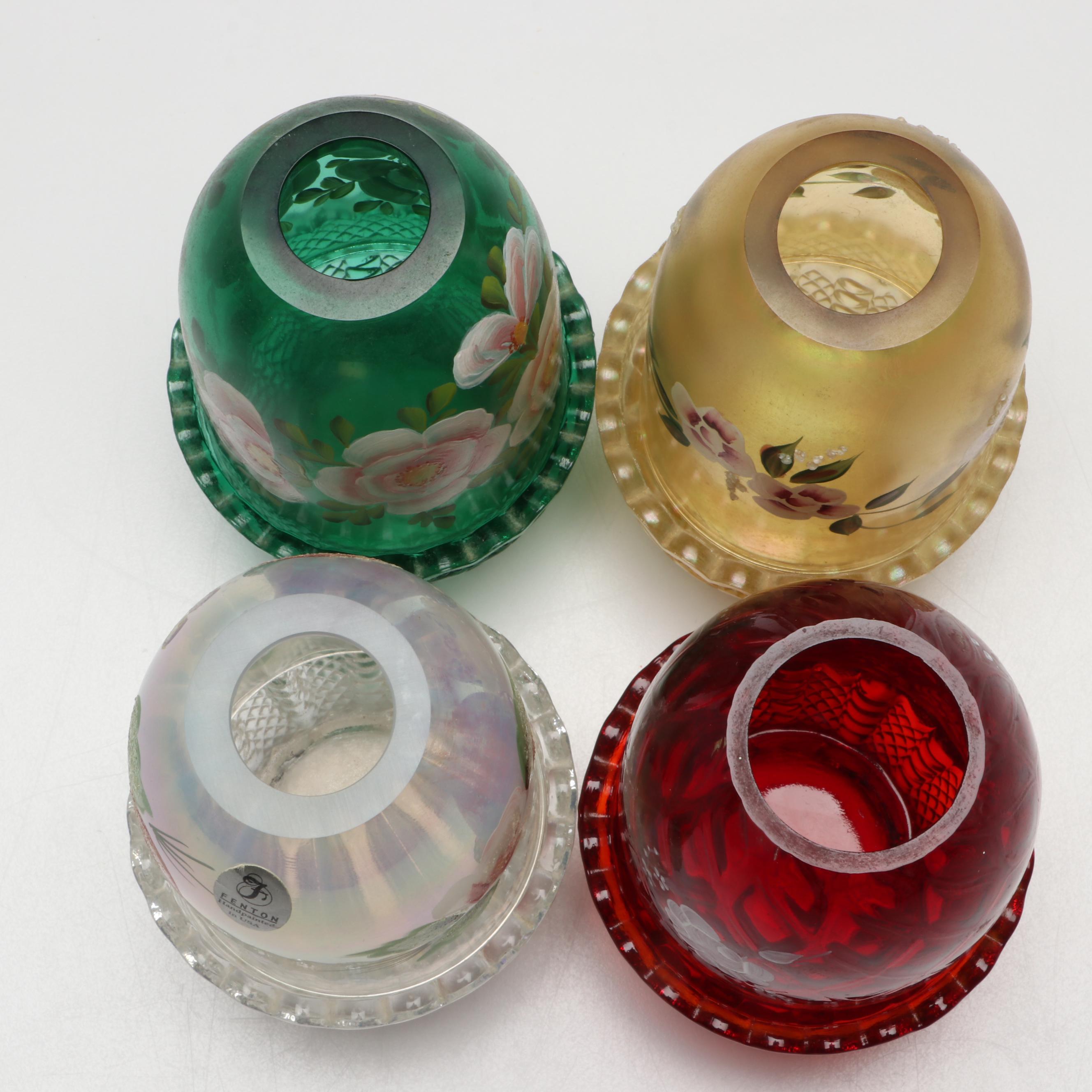 Fenton Hand-Painted Fairy Lamps