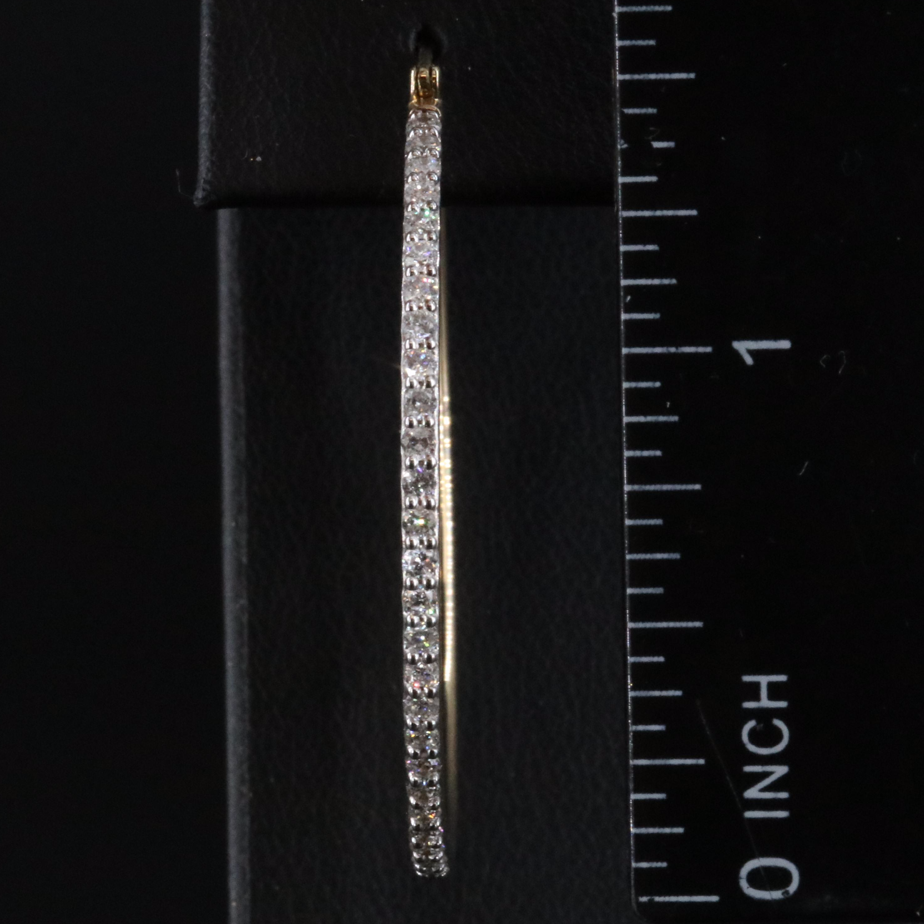 10K 1.04 CTW Diamond Hoop Earrings