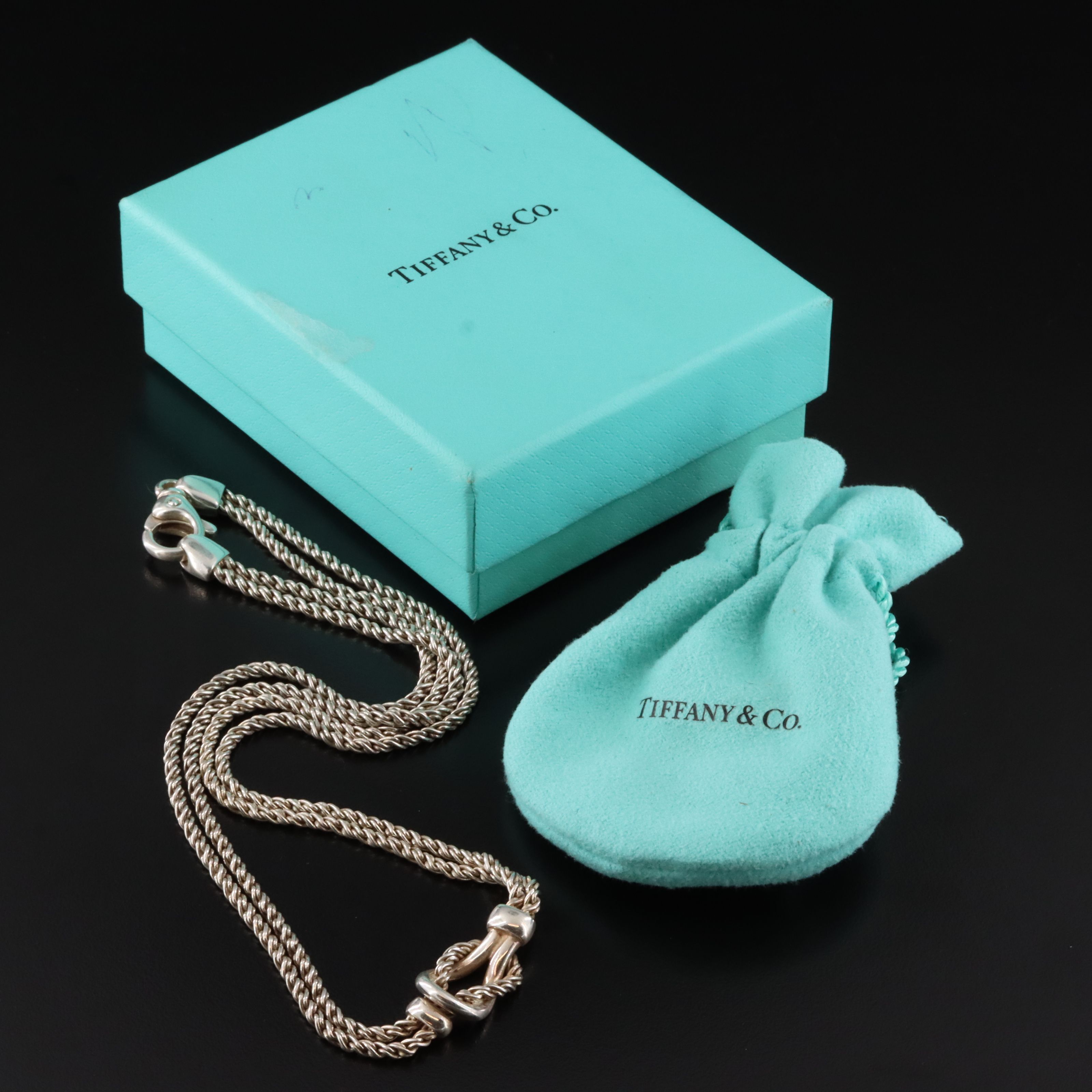 Tiffany & Co. Sterling Double Rope Love Knot Necklace
