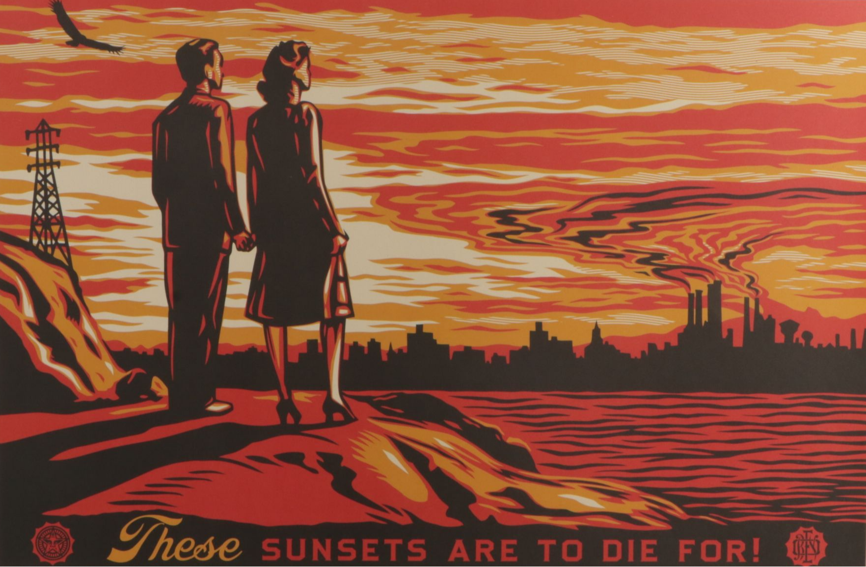 Shepard Fairey Offset Lithograph “These Sunsets Are To Die For”, 2025