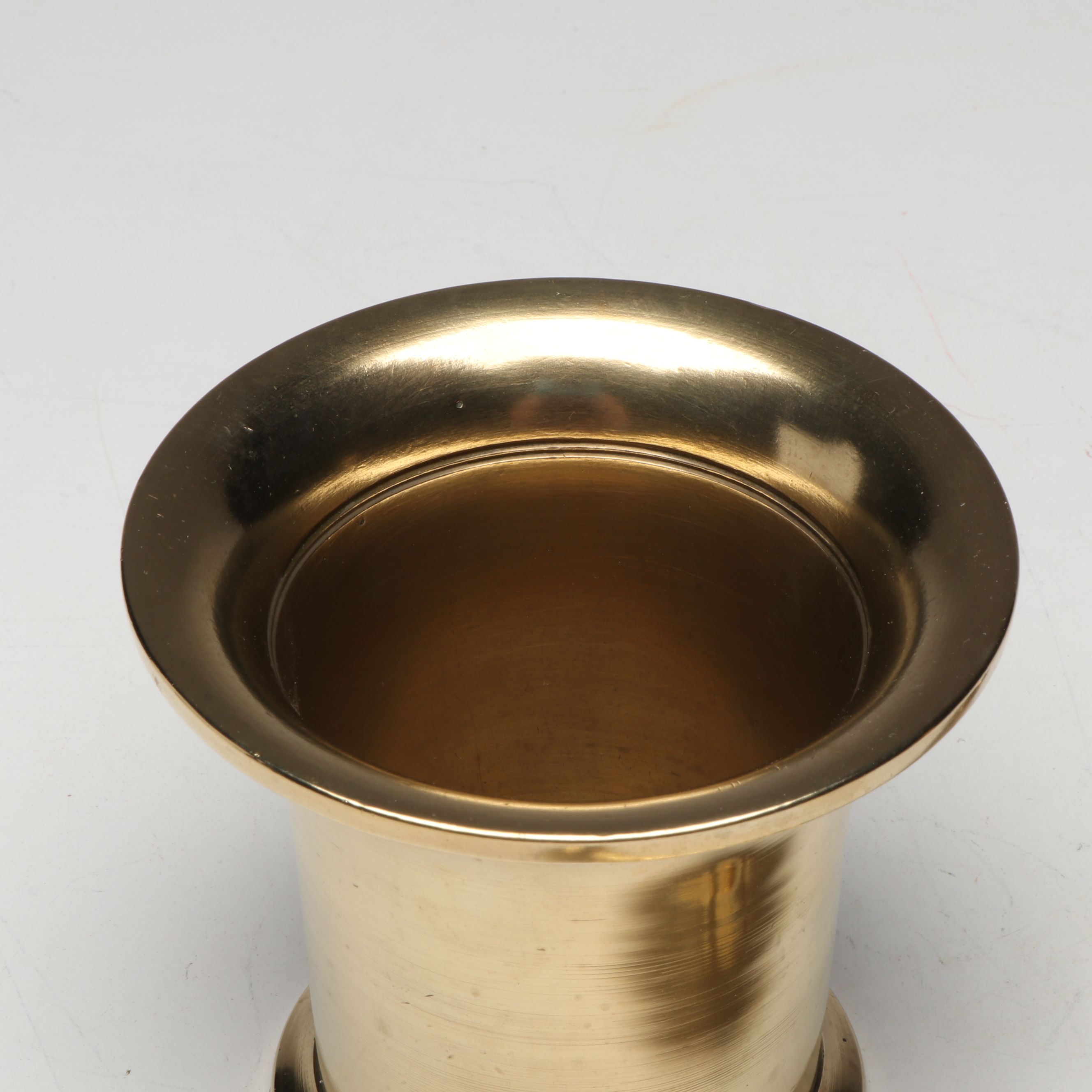 Victorian Style Brass Chambersticks with Mortar and Pestle