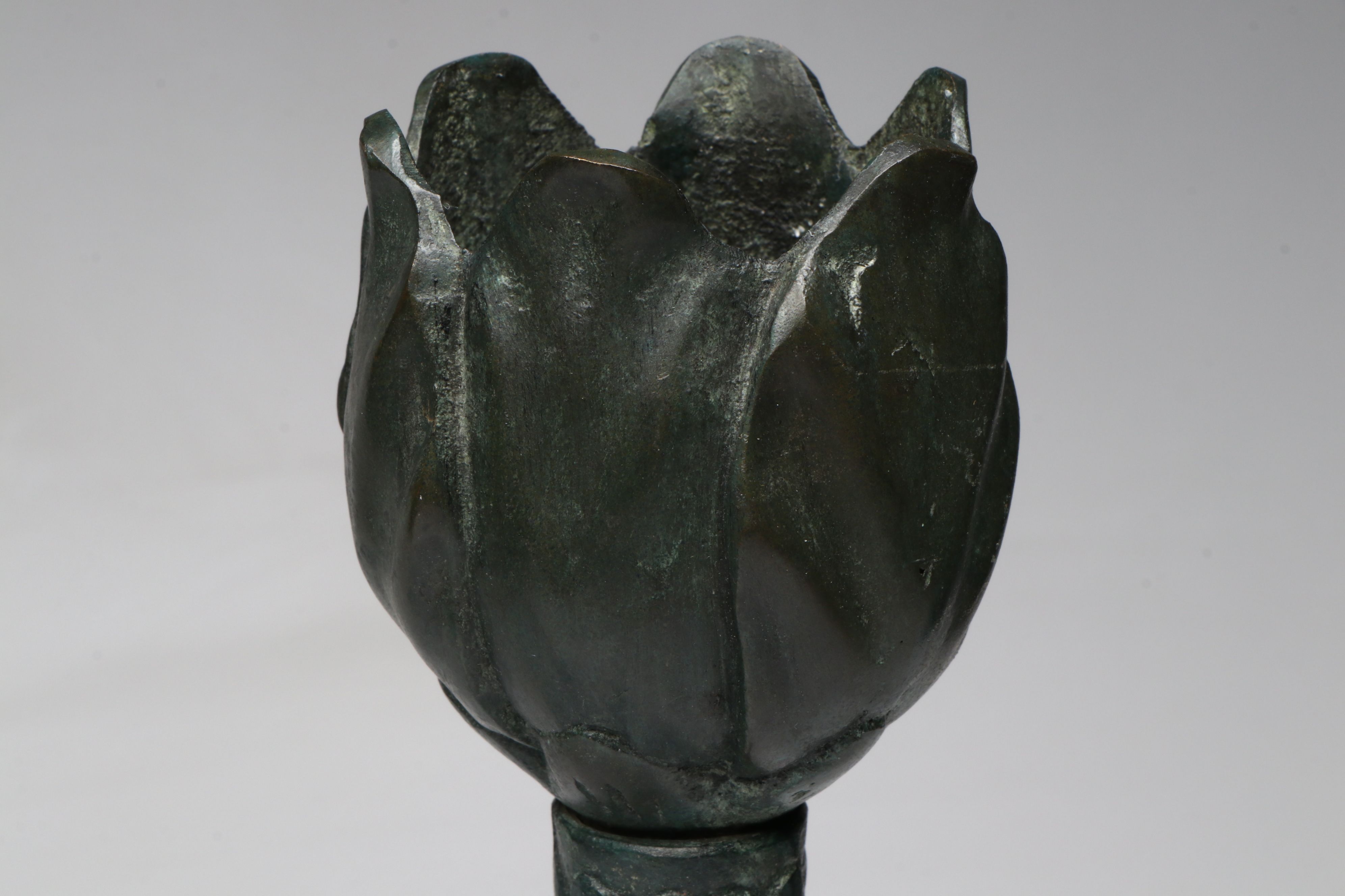 Tulip Oxidized Brass Candlesticks