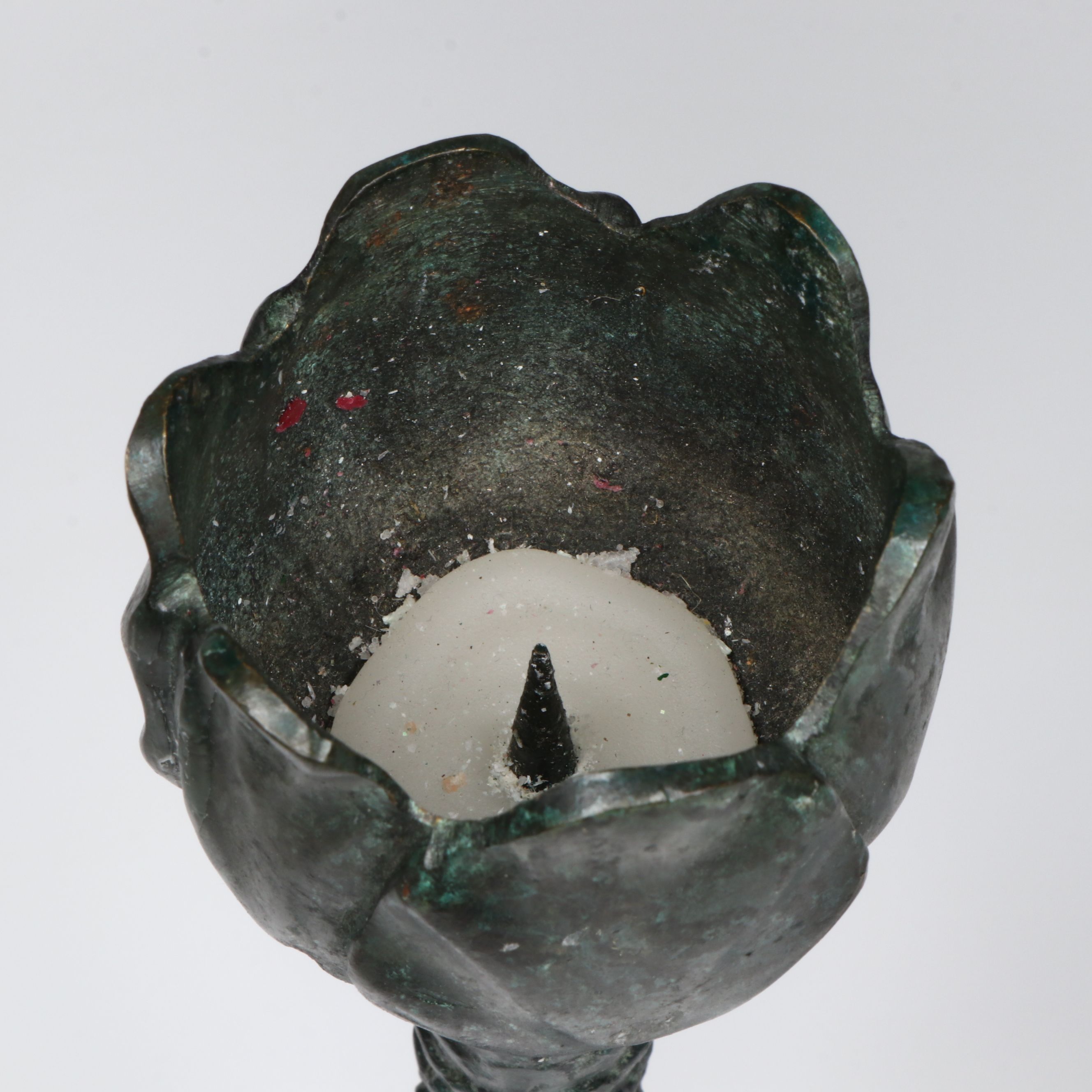 Tulip Oxidized Brass Candlesticks