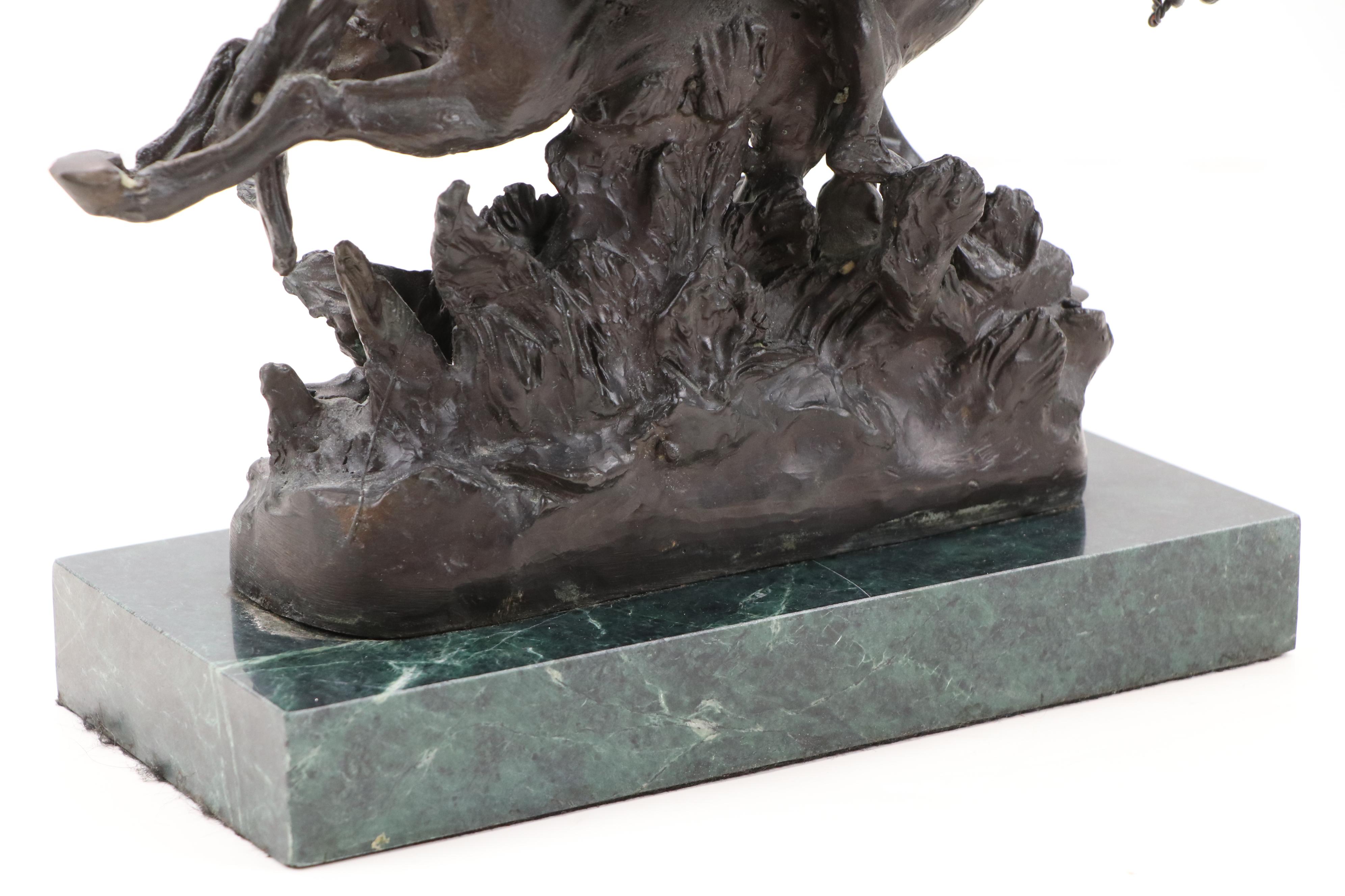 Cast Bronze Statue After Frederic Remington "The Horse Thief"