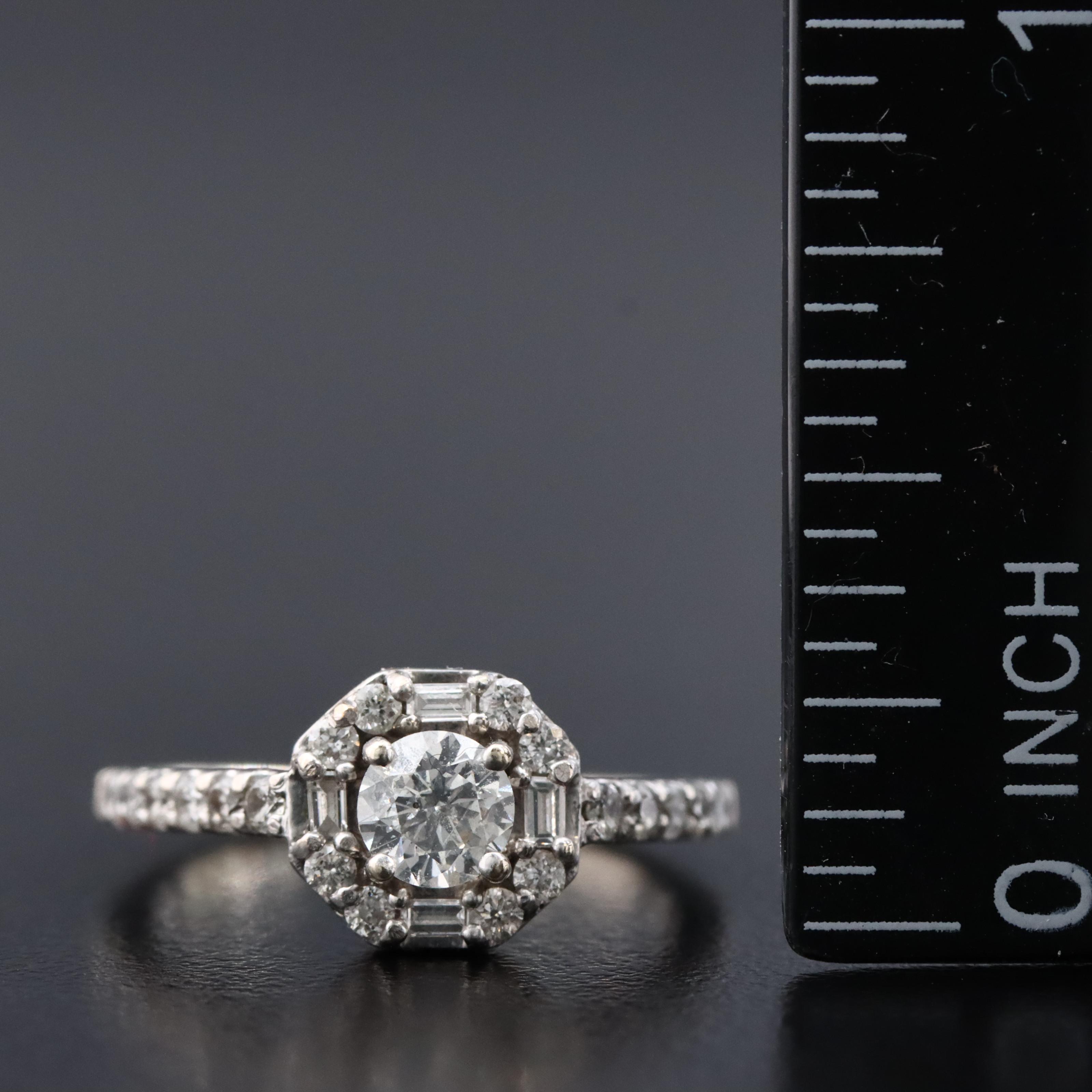 14K 0.79 CTW Diamond Halo Ring