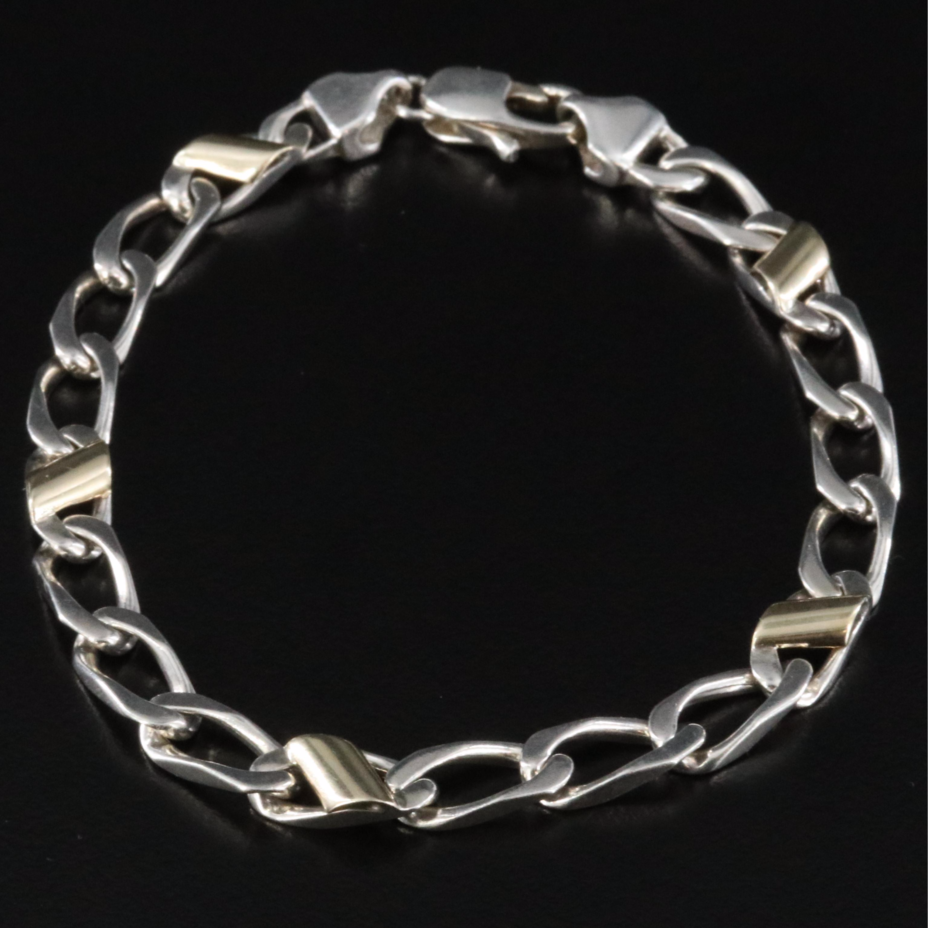 Tiffany & Co. Sterling and 18K Curb Link Bracelet