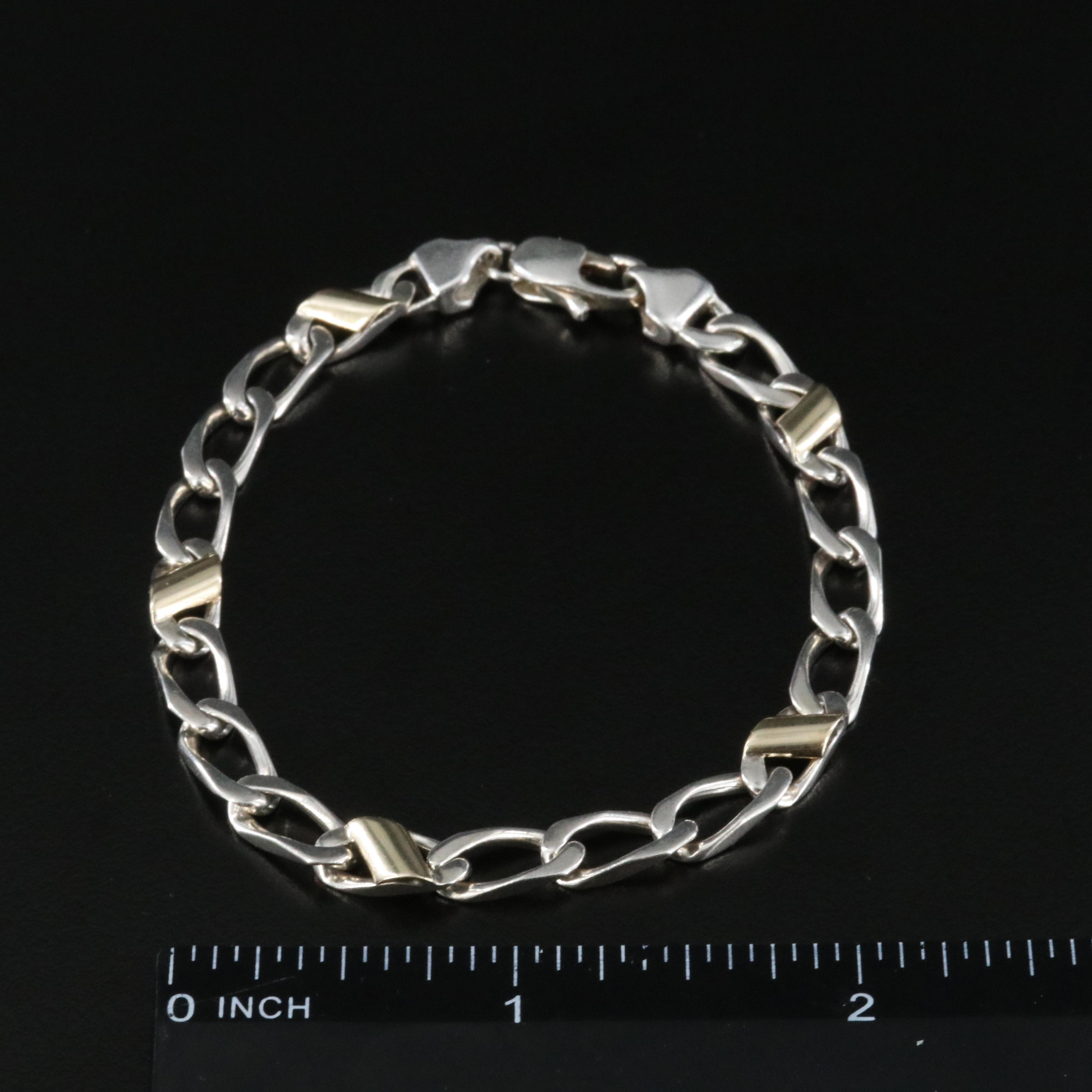 Tiffany & Co. Sterling and 18K Curb Link Bracelet