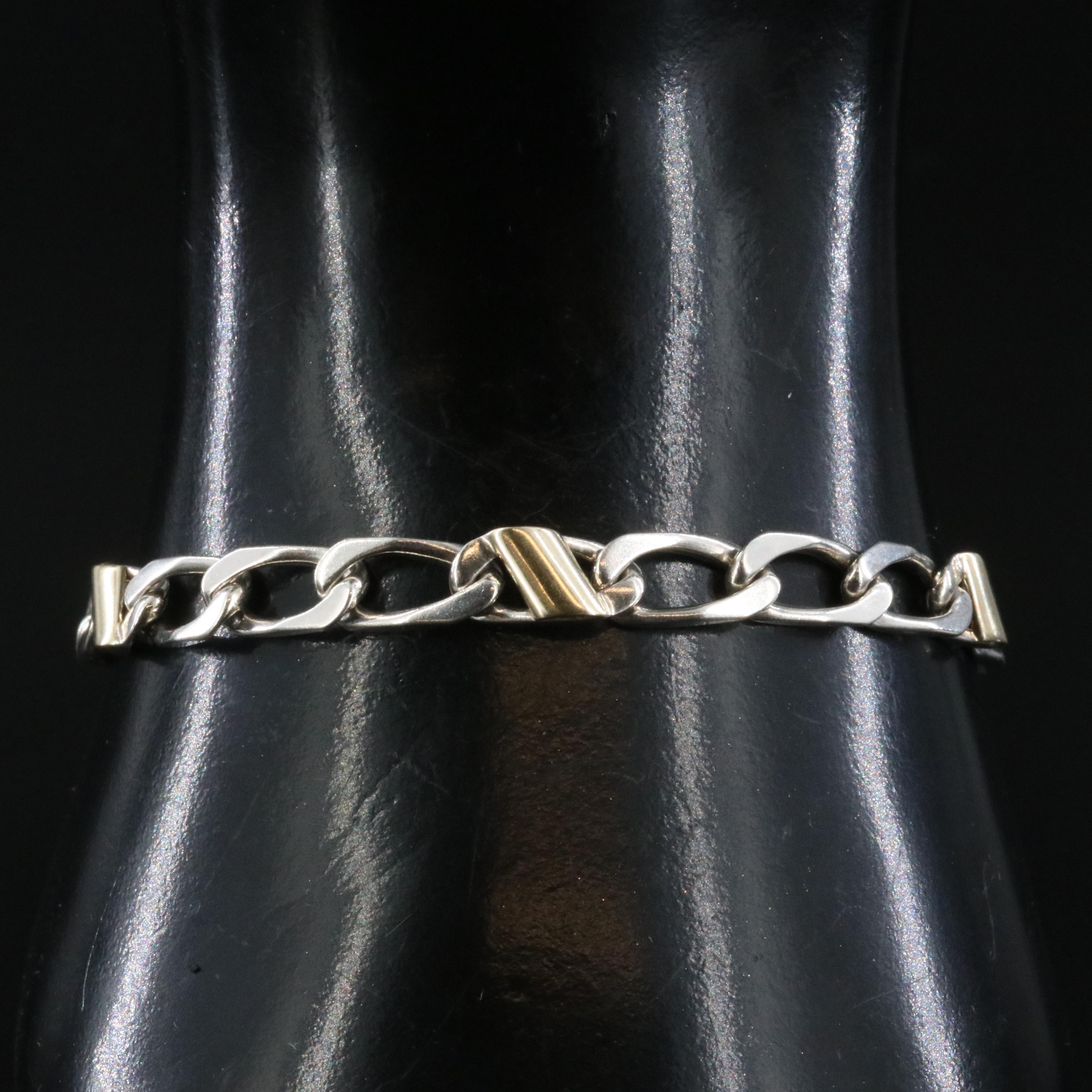 Tiffany & Co. Sterling and 18K Curb Link Bracelet