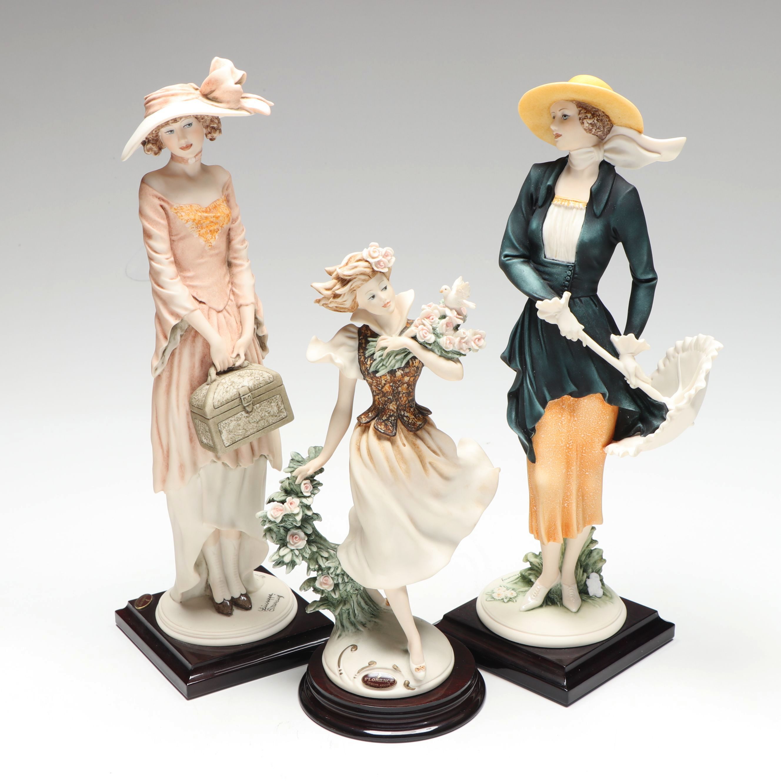 Florence "Breezy", "Spring Time", and "Charming Traveler" Porcelain Figures