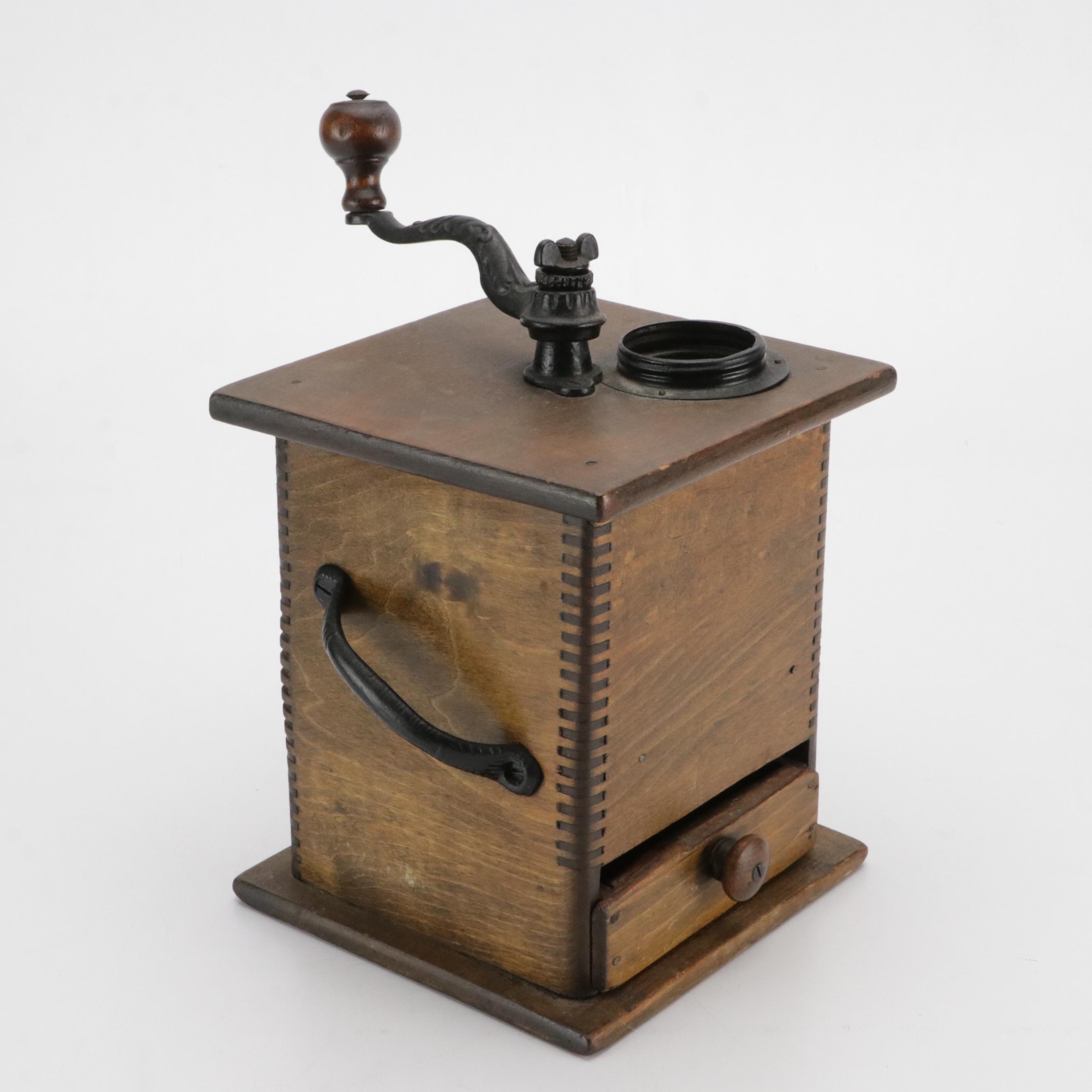 Victorian Hand Crank Coffee Mill.with Mercantile Paper Cutter